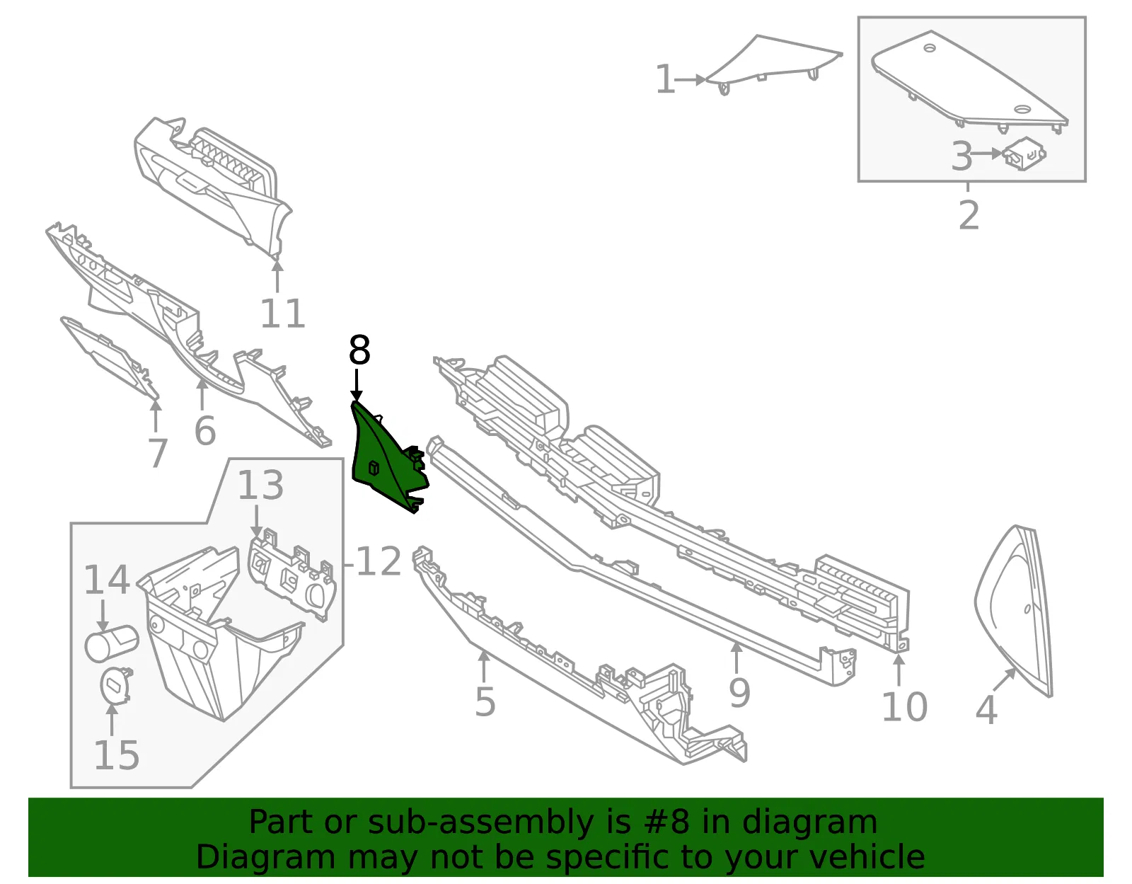 Filler Trim - Kia (84792-CV000WK) - view 2