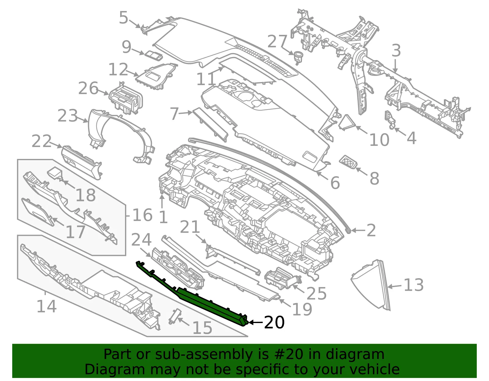 Lower Trim - Kia (84795-L3100DNN) - view 2