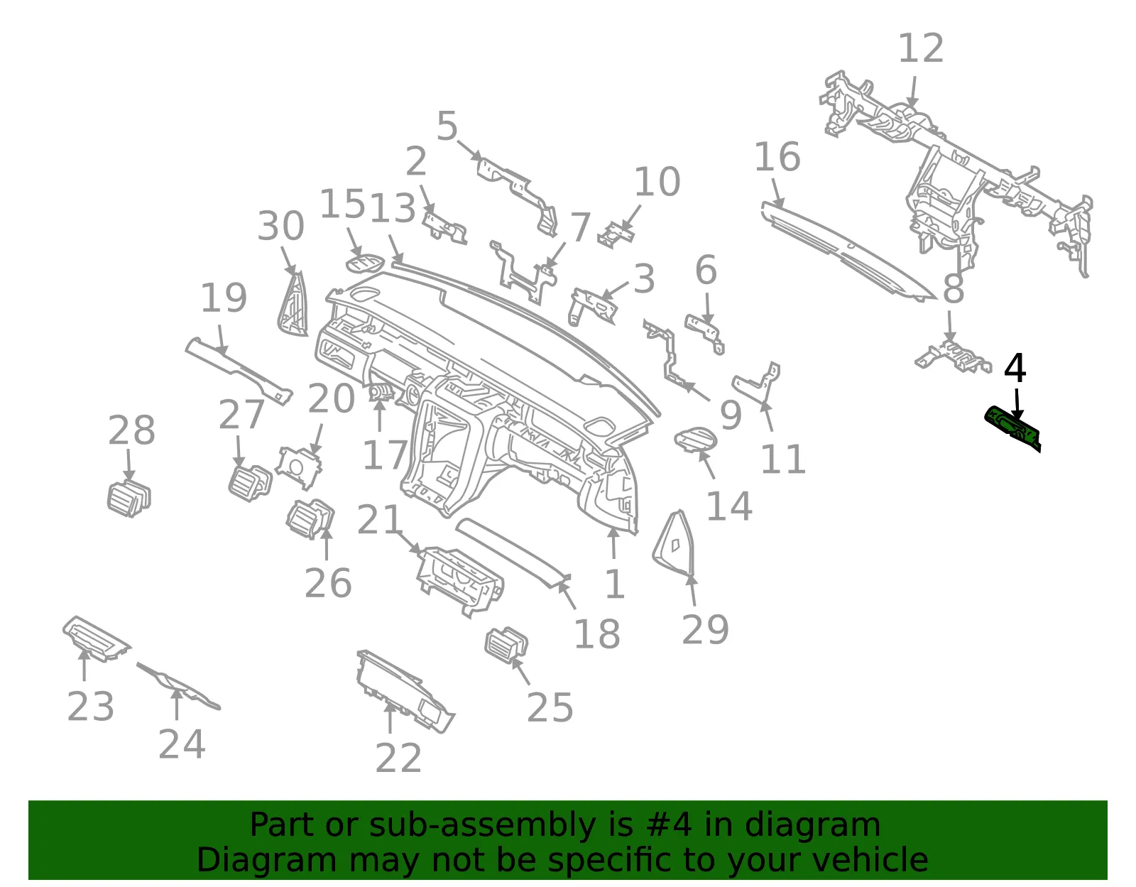 Instrument Panel Guide Bracket - Kia (84862-3F000) - view 2