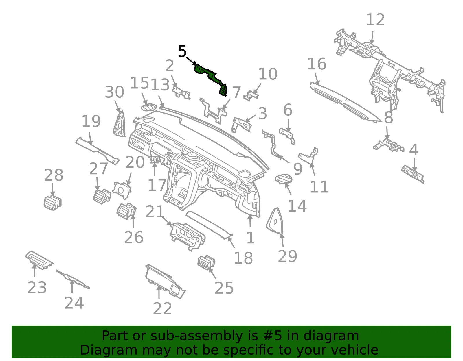 Instrument Panel Guide Bracket - Kia (84863-3F000) - view 2