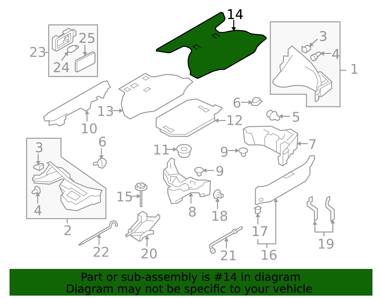 Trunk Carpet - Nissan (84902-3GY0A) - view 2