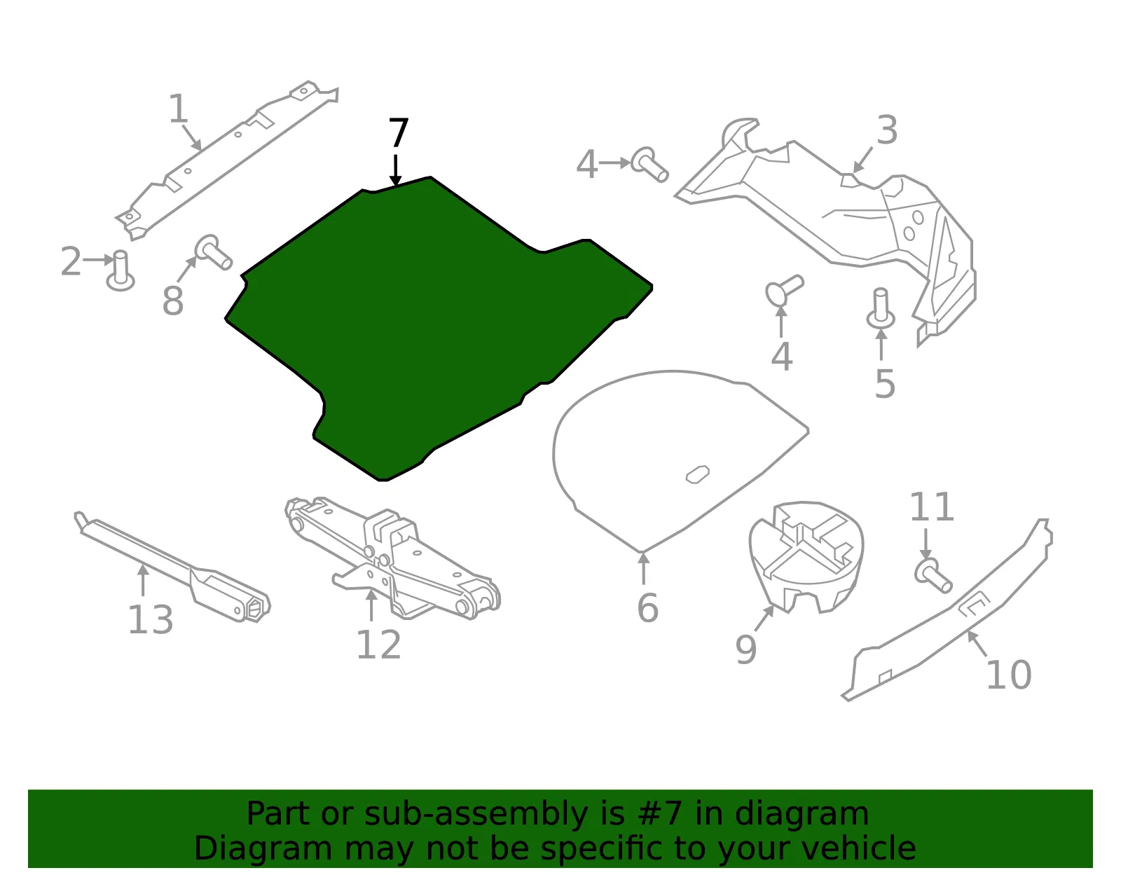 Floor Carpet - Nissan (84902-4RA0A) - view 3