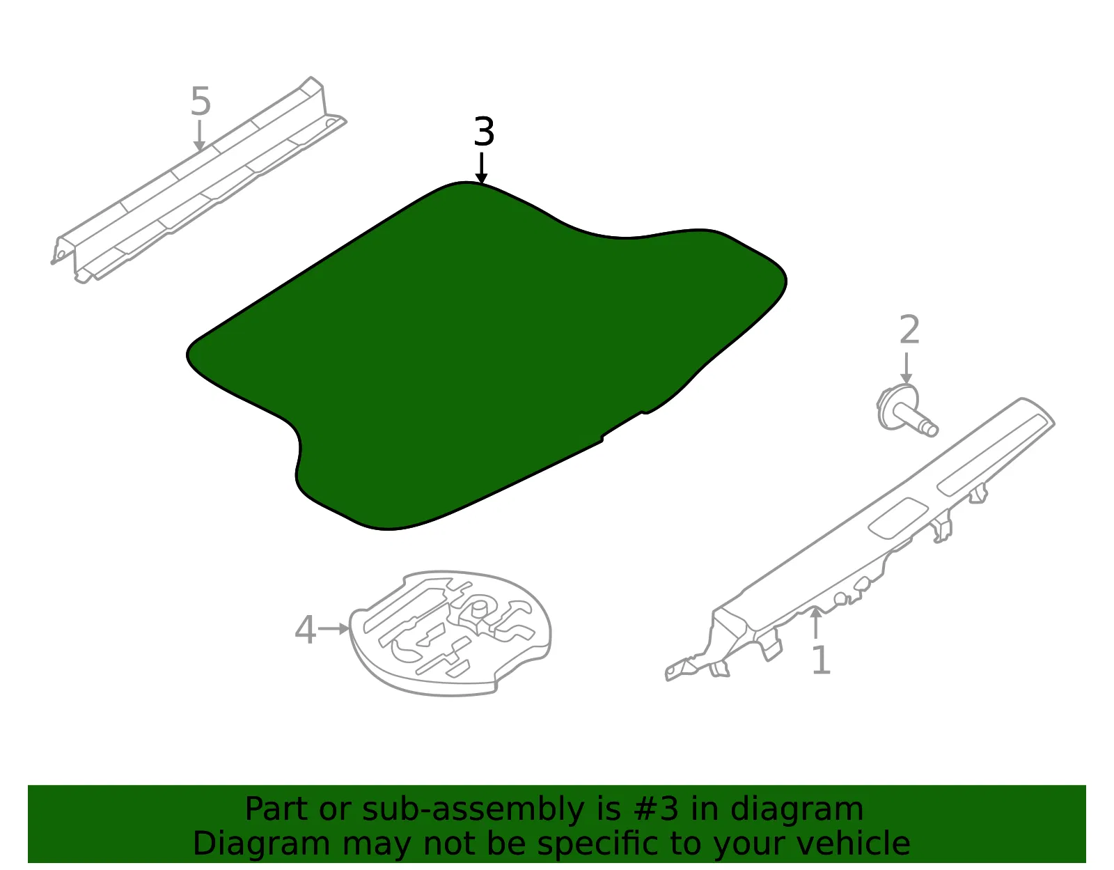 Trunk Mat - Nissan (84902-6LE0A) - view 2