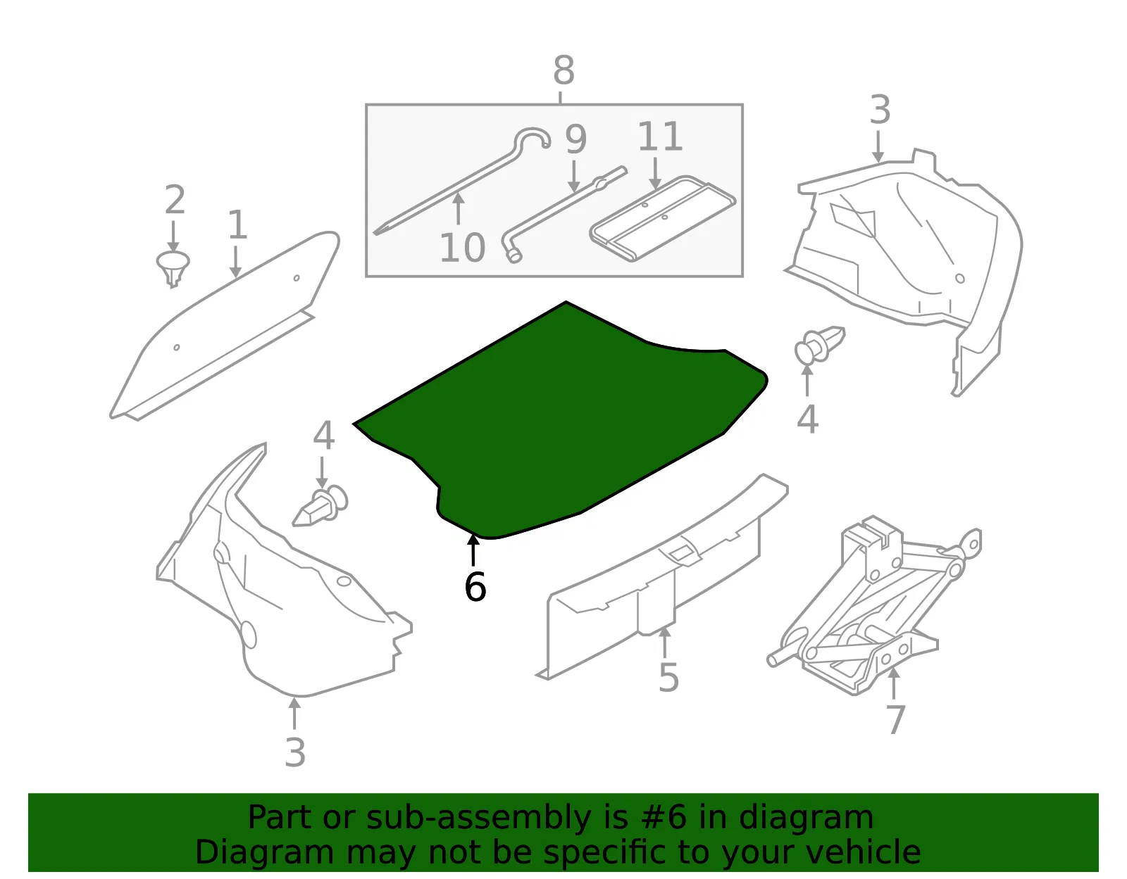 Trunk Carpet - Nissan (84902-9KA0A) - view 3