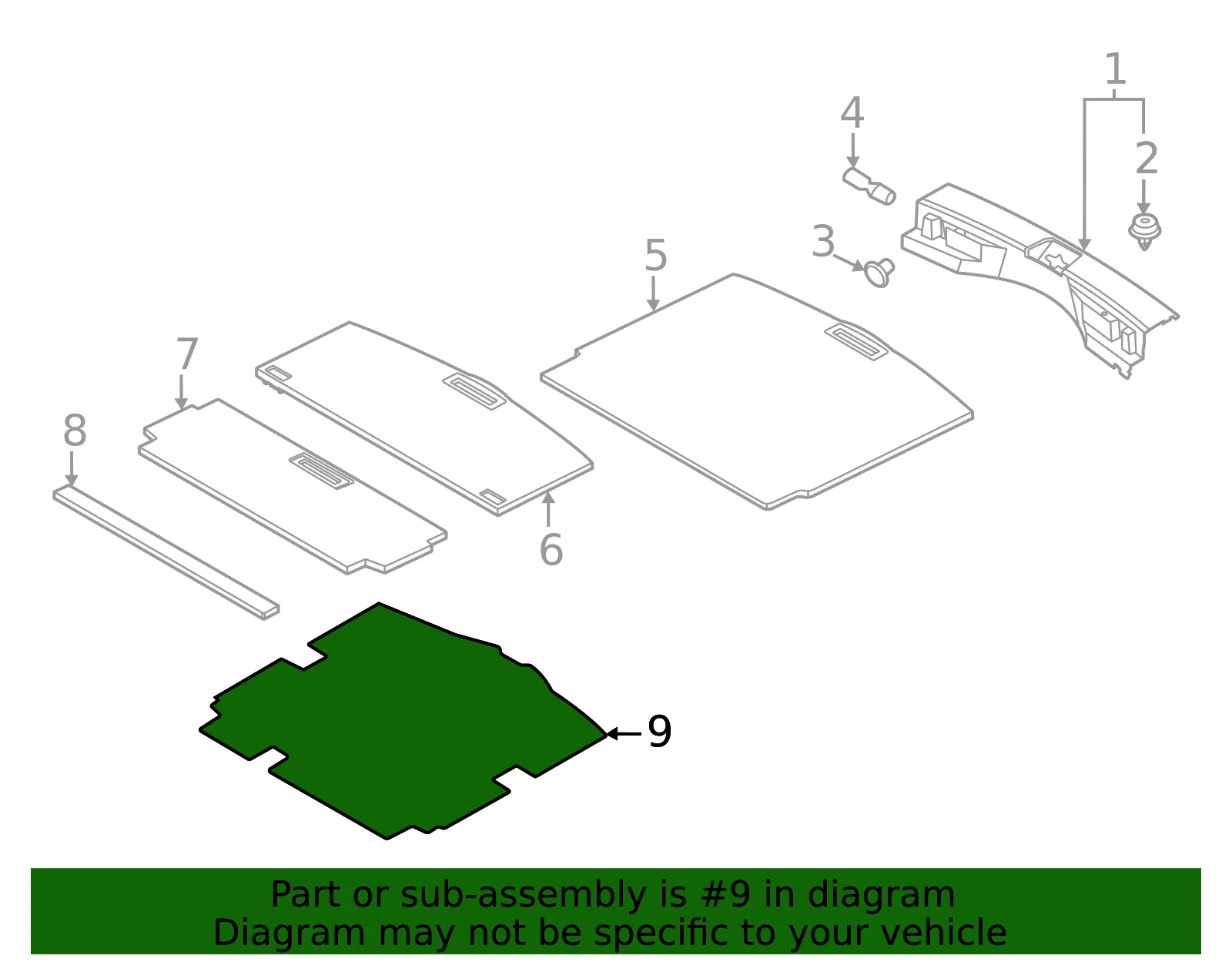 Floor Carpet - Nissan (84904-6RA0A) - view 2