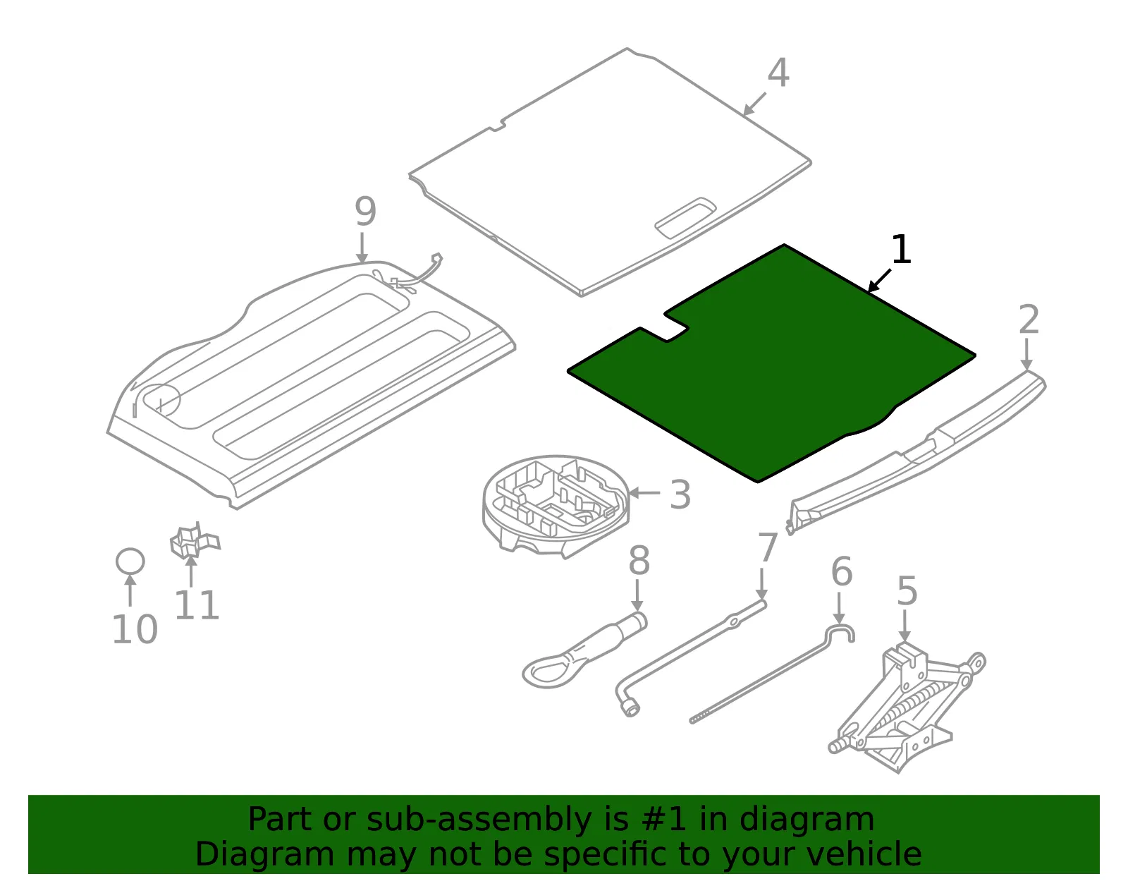 Floor Carpet - Nissan (84904-7LF2A) - view 2