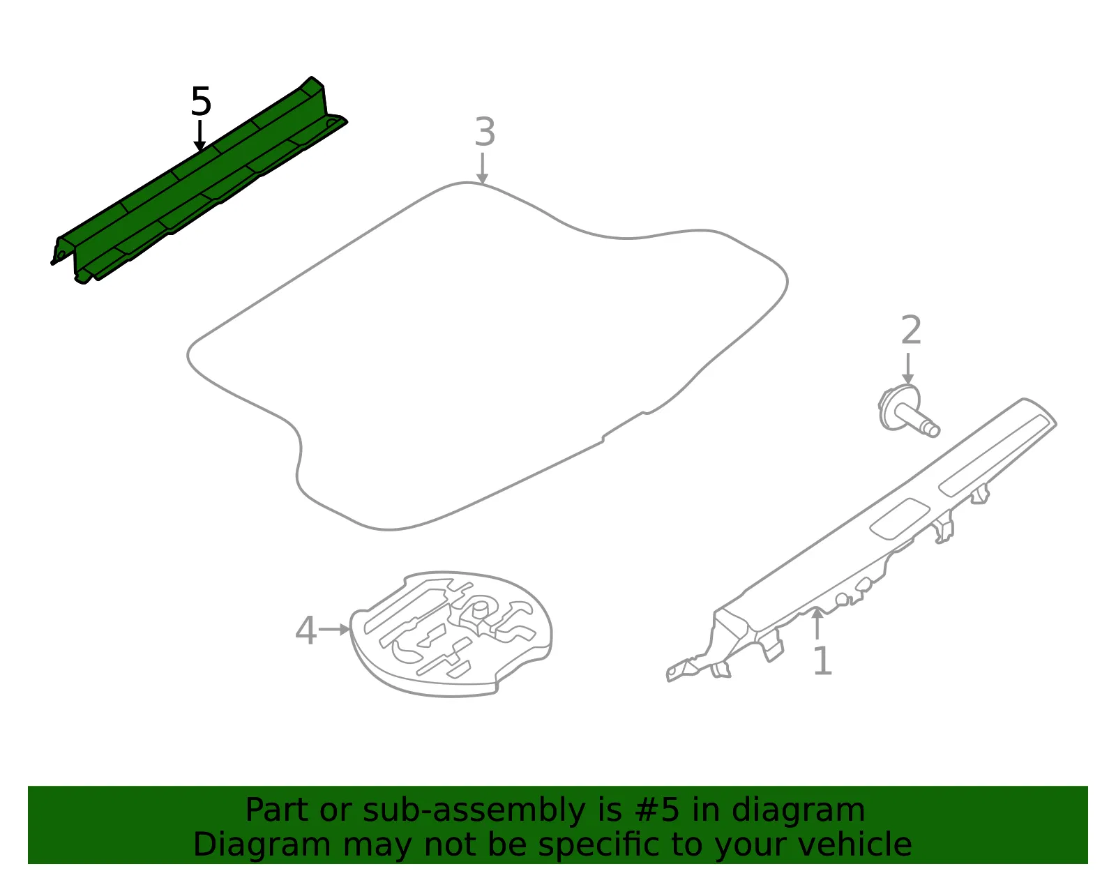 Trunk Trim Panel - Nissan (84909-6LE0A) - view 2