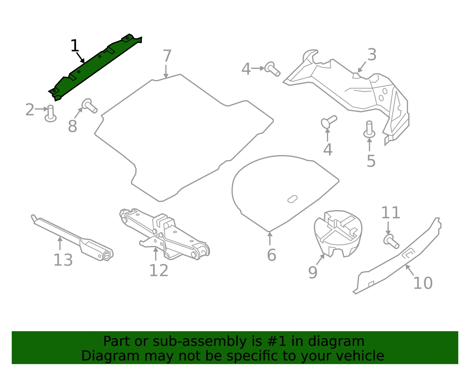 Trunk Trim Panel - Nissan (84910-4RA6A) - view 2