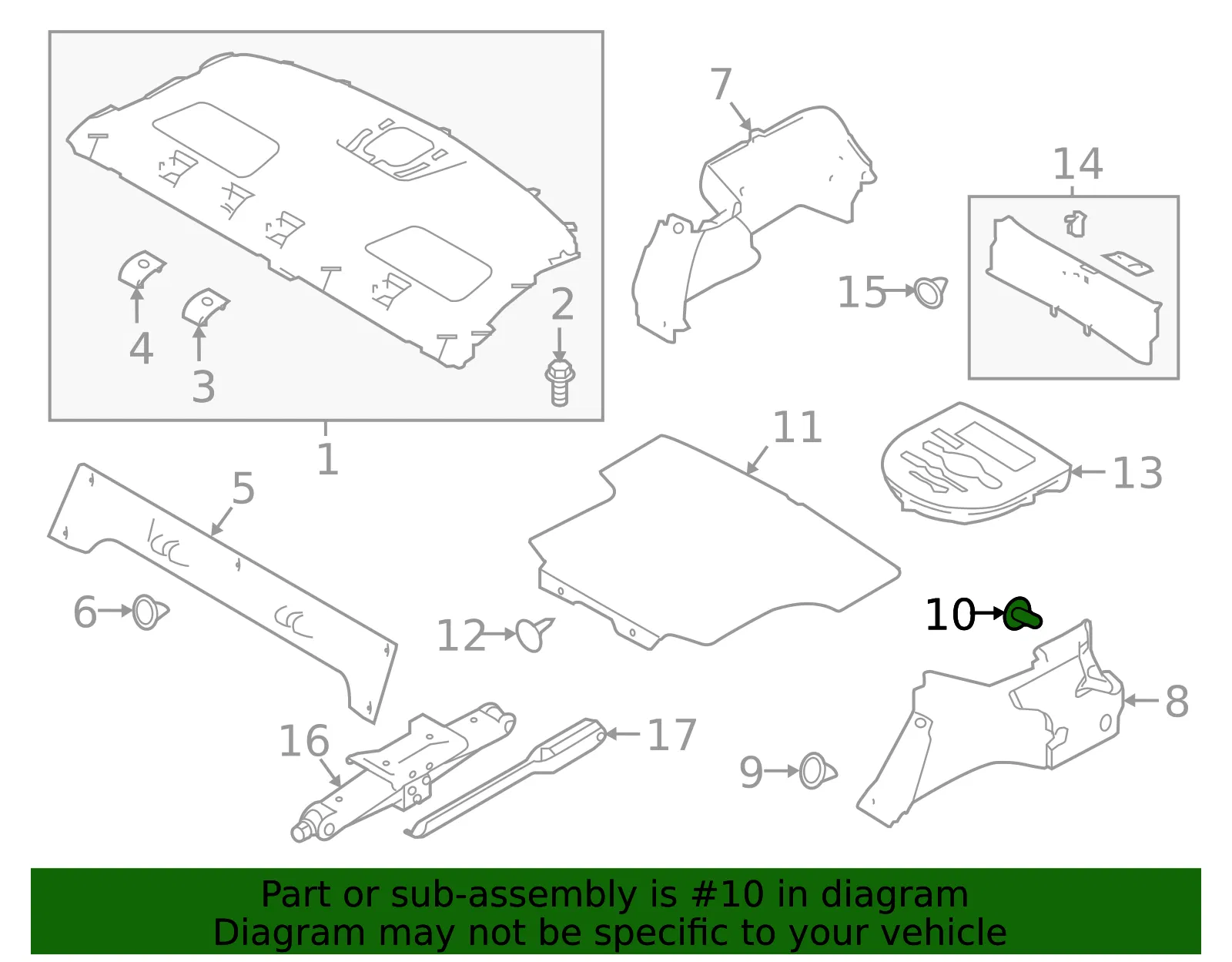 Trunk Net Hook - Nissan (84937-3TA0A) - view 3