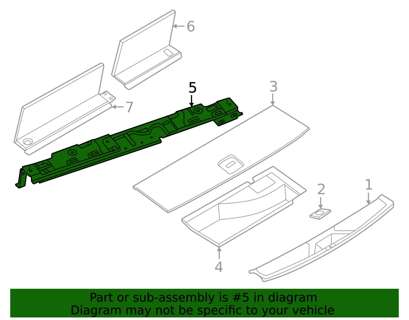 Trunk Trim Panel Bracket - Nissan (84965-7JA0A) - view 2