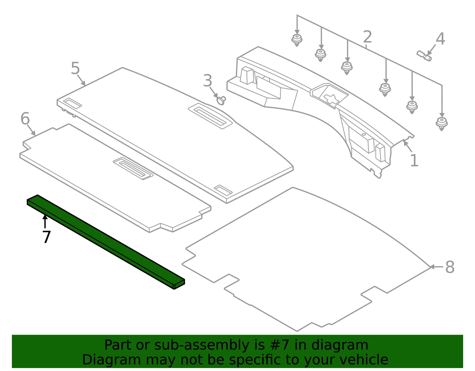 Trunk Trim Panel - Nissan (849B2-6RR0A) - view 2