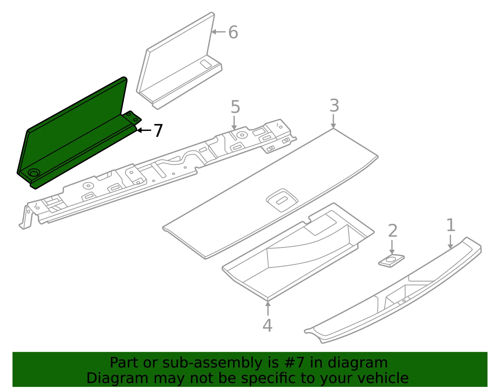 Trunk Trim Panel - Nissan (849B7-7JA1A) - view 2