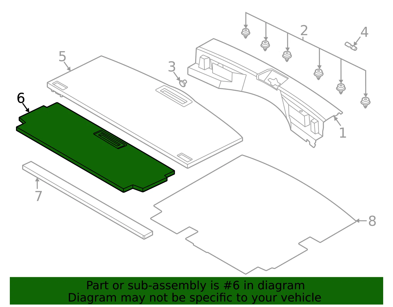 Floor Storage Compartment Lid - Nissan (849B9-6RR0A) - view 2