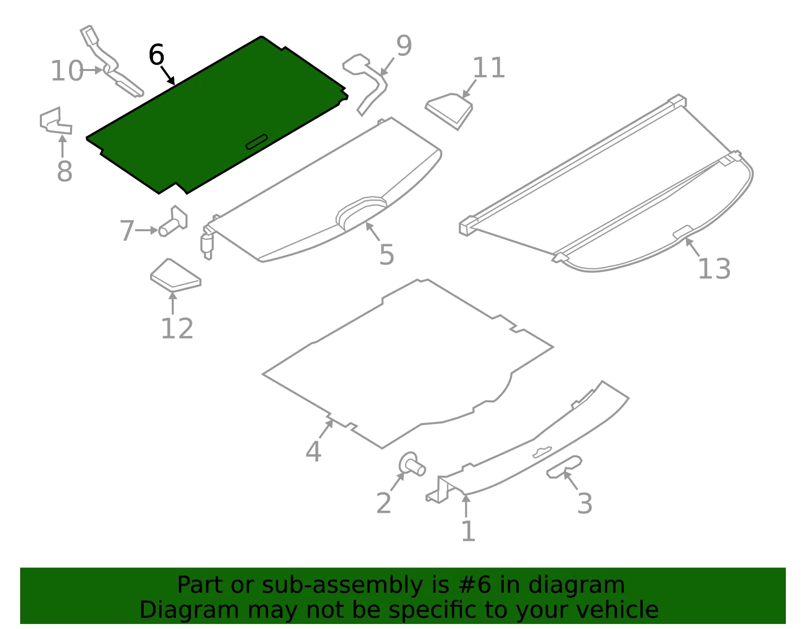 Floor Storage Compartment Lid - Nissan (849B9-7FA0A) - view 2