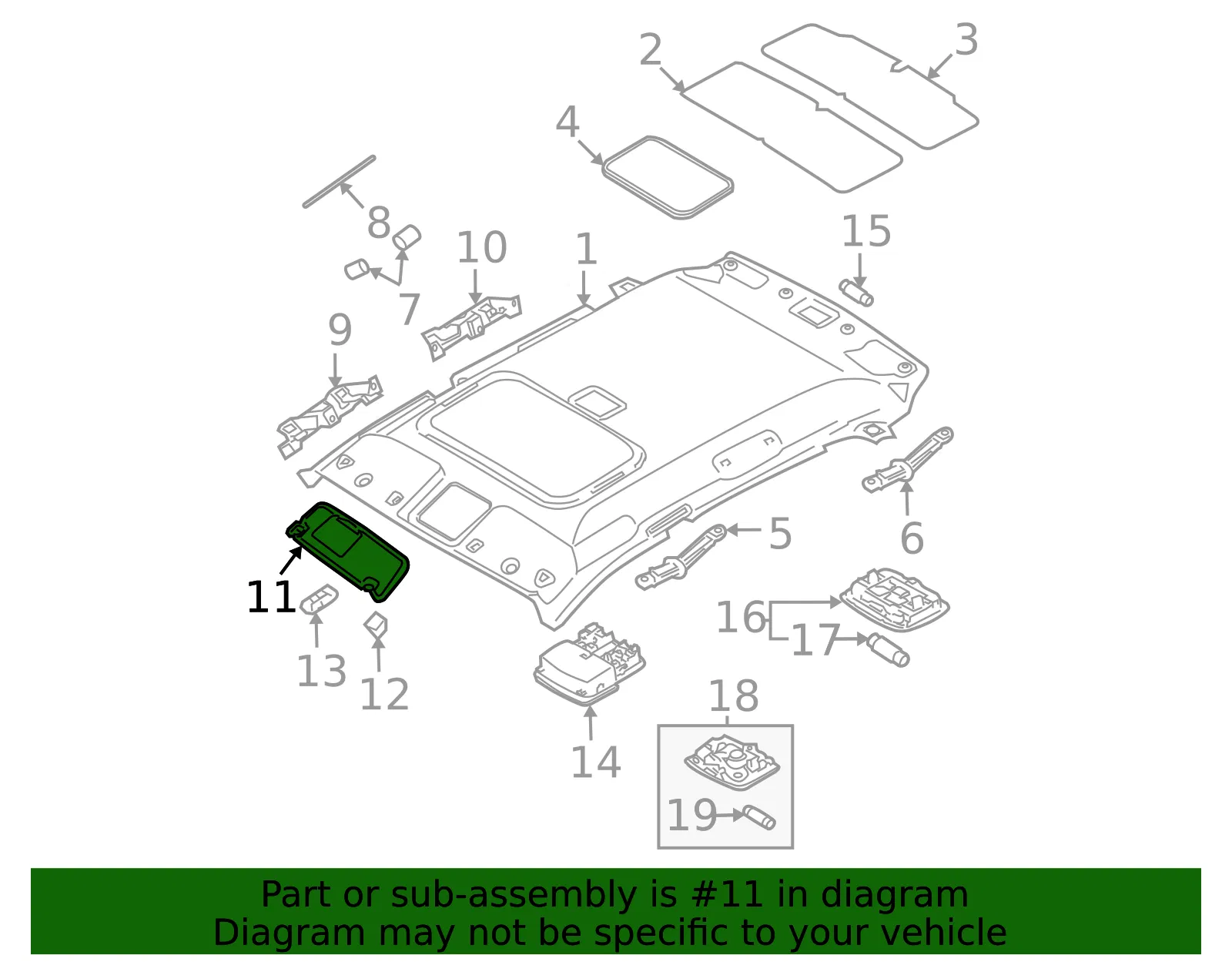 Sun-Visor - Passenger Side (RH) - Kia (85201-1F091EZ) - view 3
