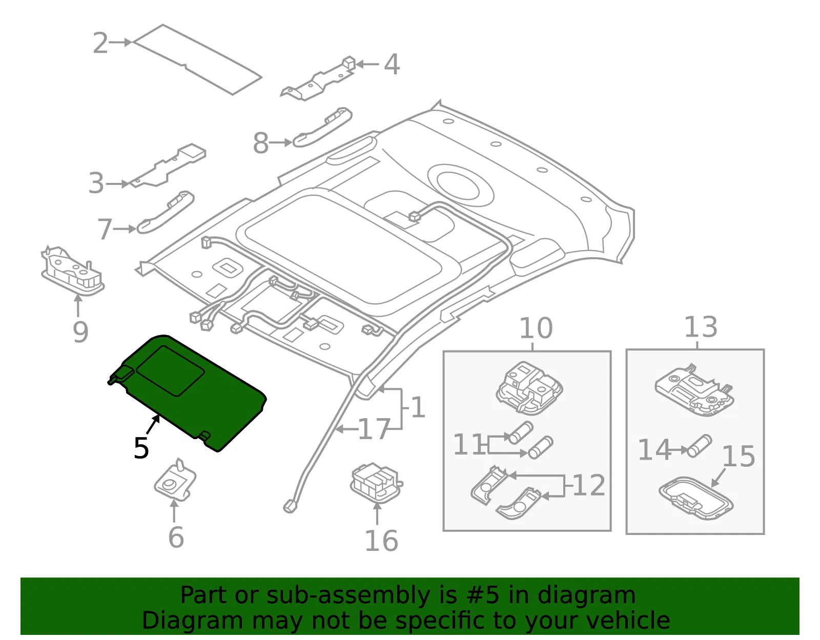 Sun-Visor - Driver's Side (LH) - Kia (85201-1W901DCM) - view 2