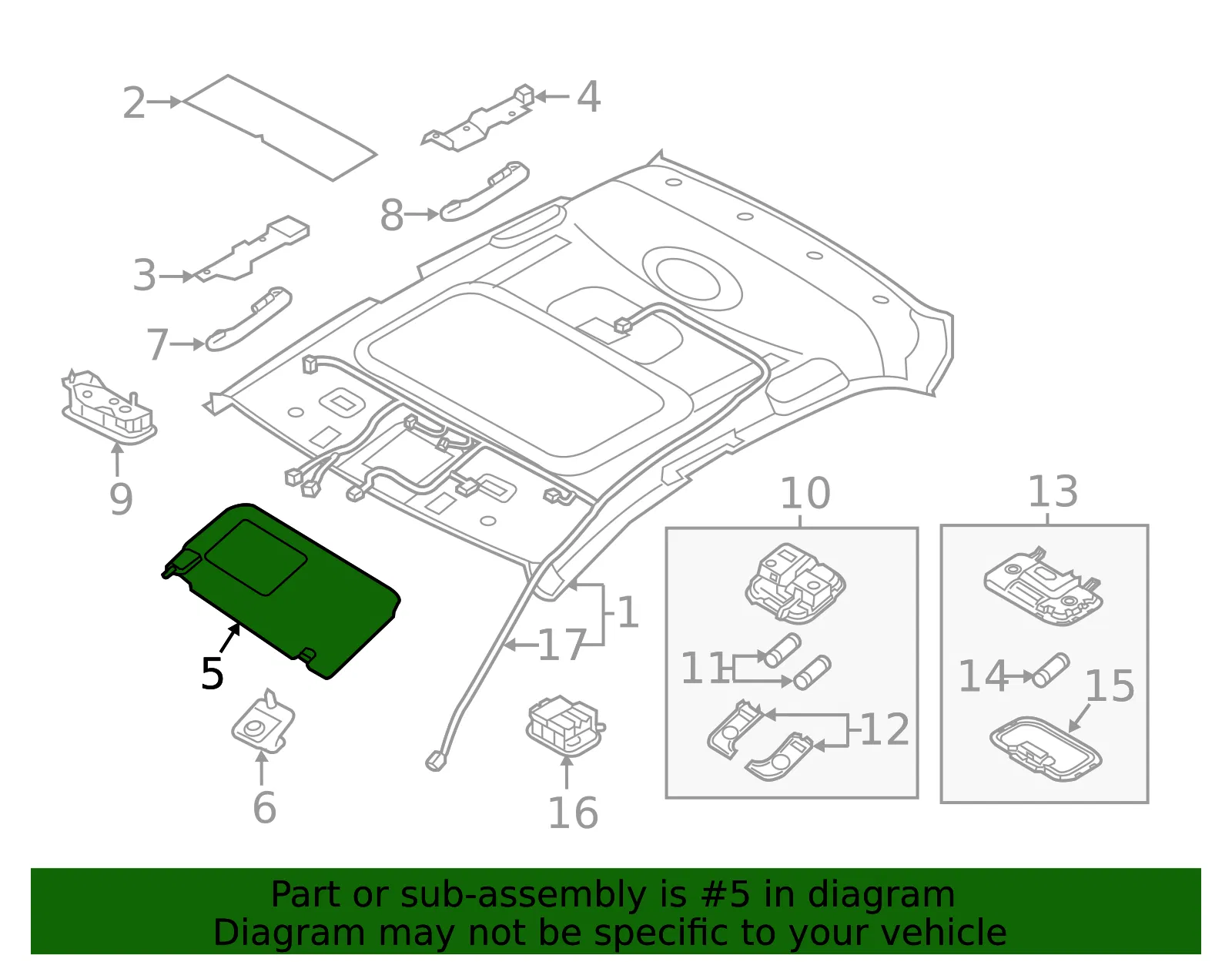 Sun-Visor - Driver's Side (LH) - Kia (85201-1W901HCS) - view 2