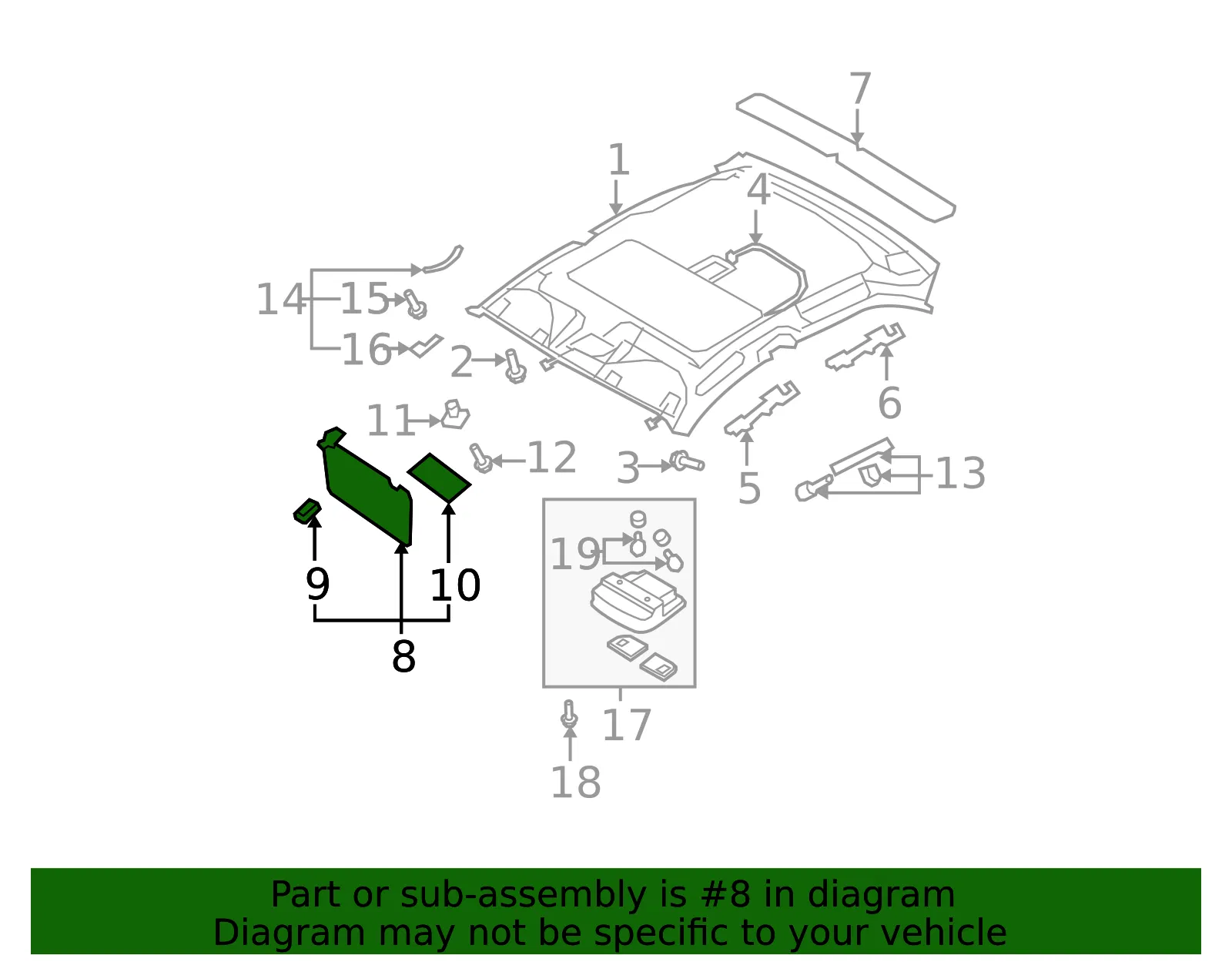 Sun-Visor - Driver's Side (LH) - Kia (85201-2F780NMAS) - view 2