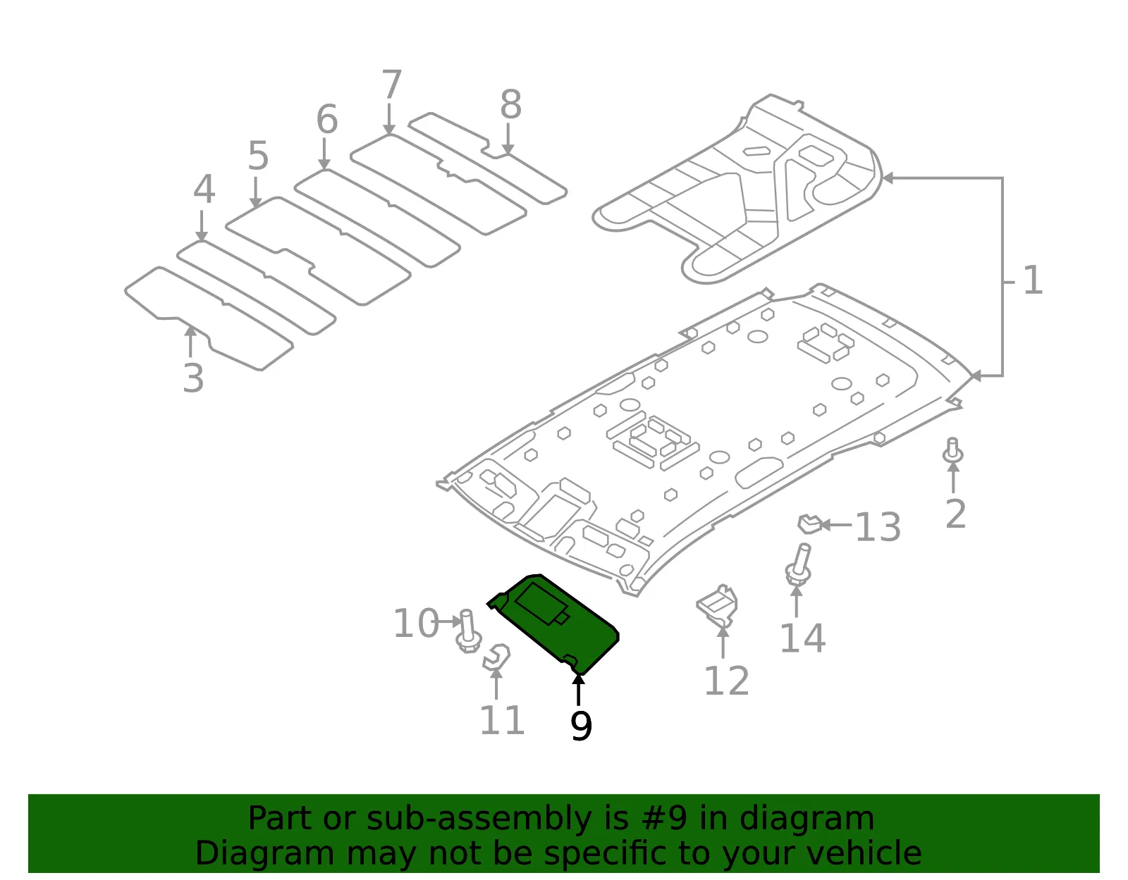 Visor - Driver's Side (LH) - Kia (85201-2J110H9) - view 2