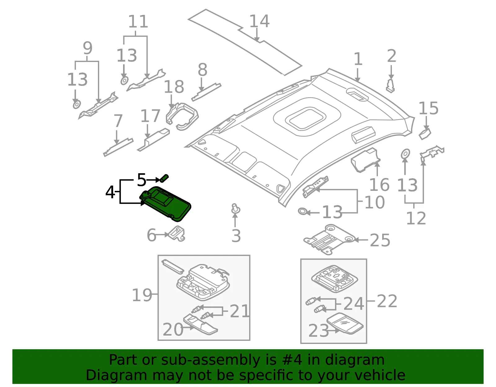 Visor - Driver's Side (LH) - Kia (85201-3F030NF) - view 2