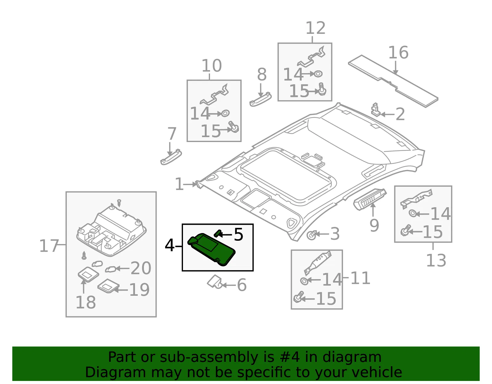 Visor - Driver's Side (LH) - Kia (85201-3F210NF) - view 2