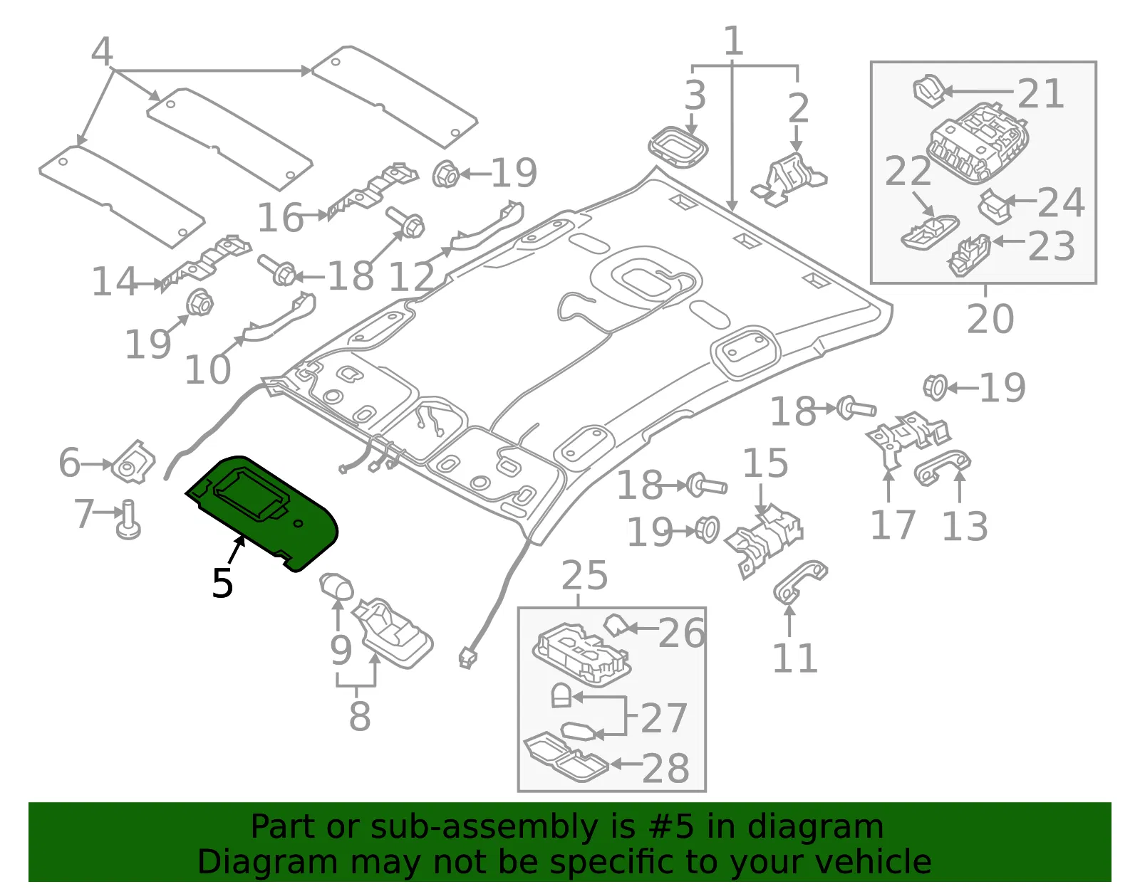 Sun-Visor - Driver's Side (LH) - Kia (85201-D5000BGA) - view 2