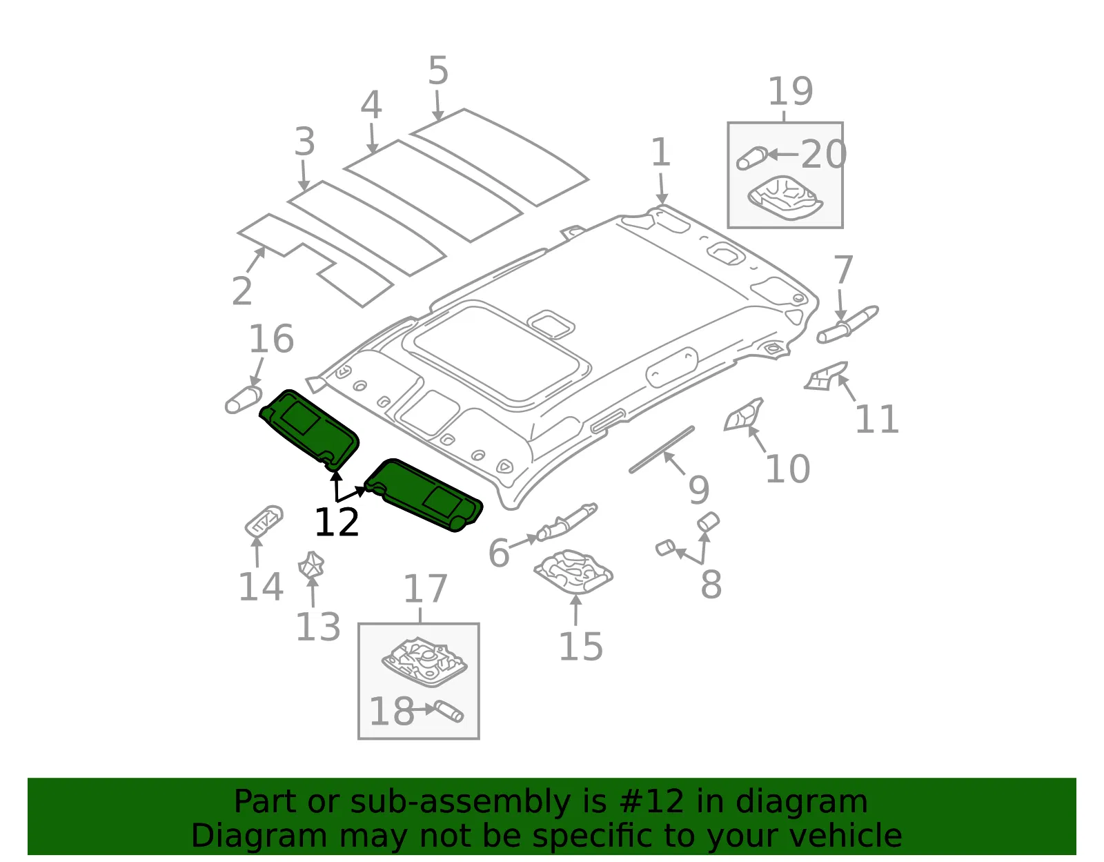 Sun-Visor - Driver's Side (LH) - Kia (85202-1F090EZ) - view 2