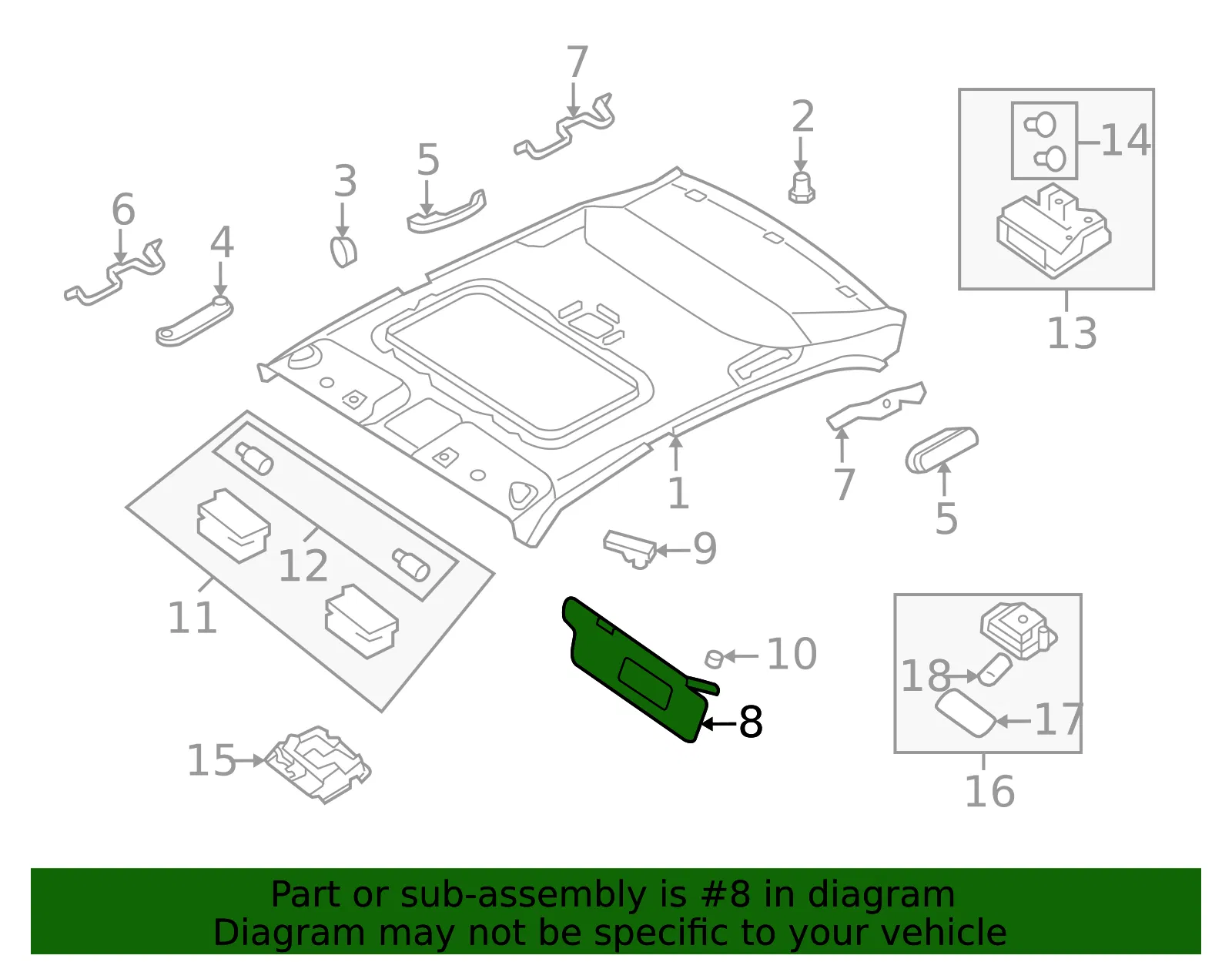 Sun-Visor - Passenger Side (RH) - Kia (85202-2G250J7) - view 2