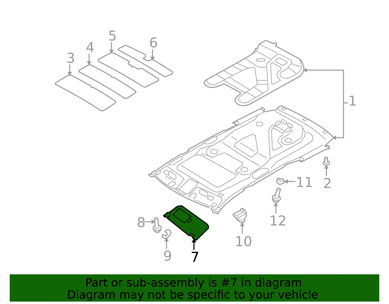 Visor - Passenger Side (RH) - Kia (85202-2J110H9) - view 3