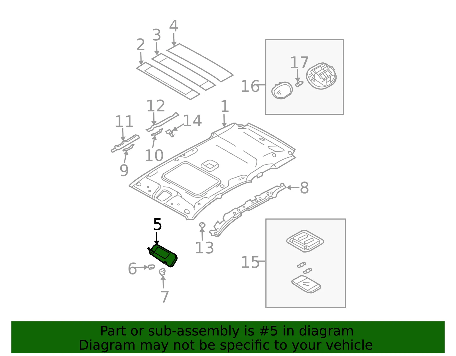 Sun-Visor - Passenger Side (RH) - Kia (85202-3E075FC) - view 2