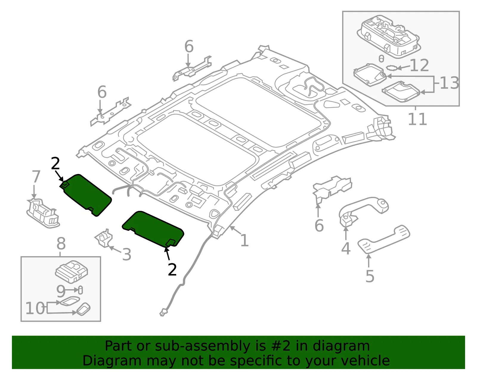 Sun-Visor - Passenger Side (RH) - Kia (85202-3R601TXA) - view 2