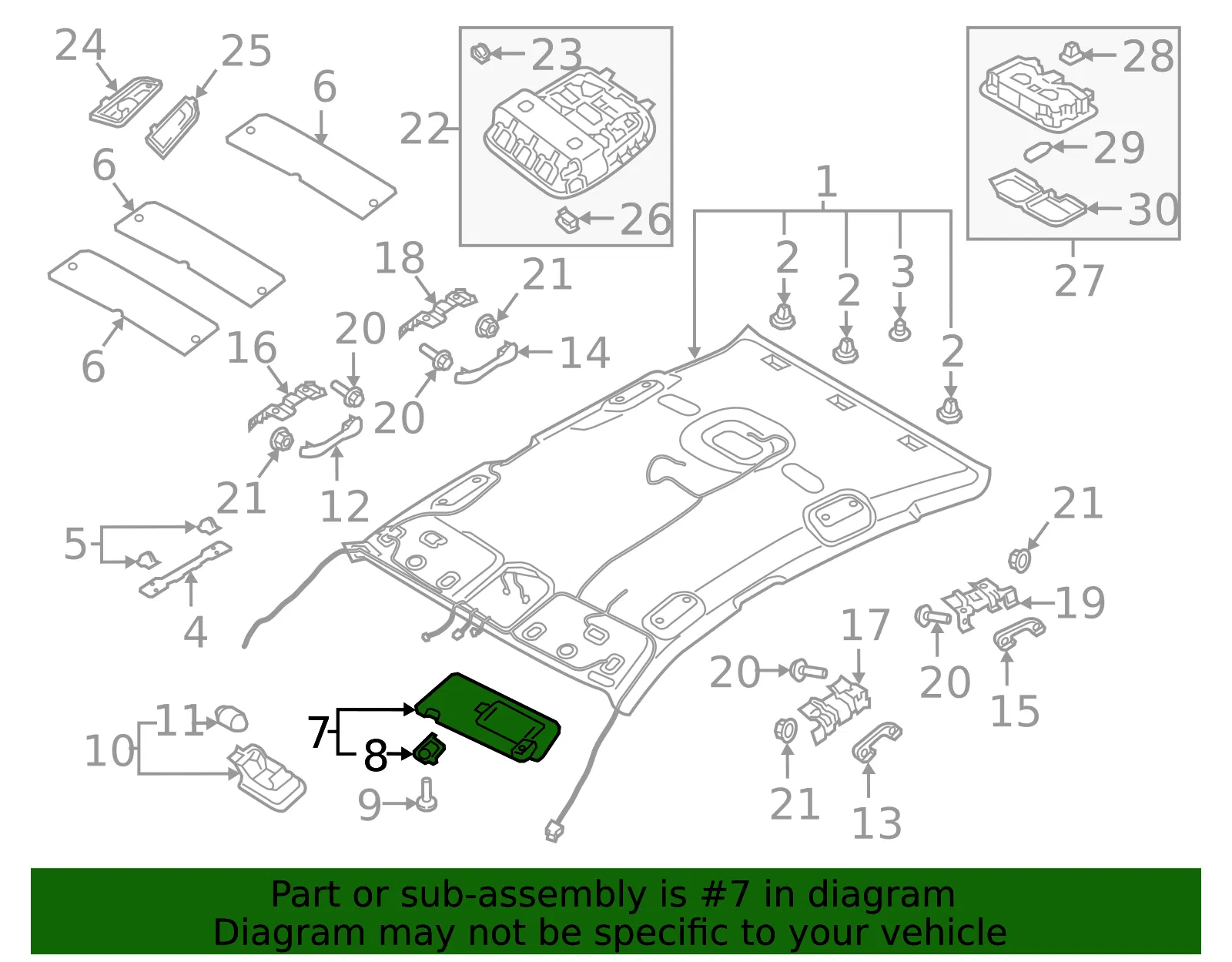 Sun-Visor - Passenger Side (RH) - Kia (85202-D5000CGA) - view 2