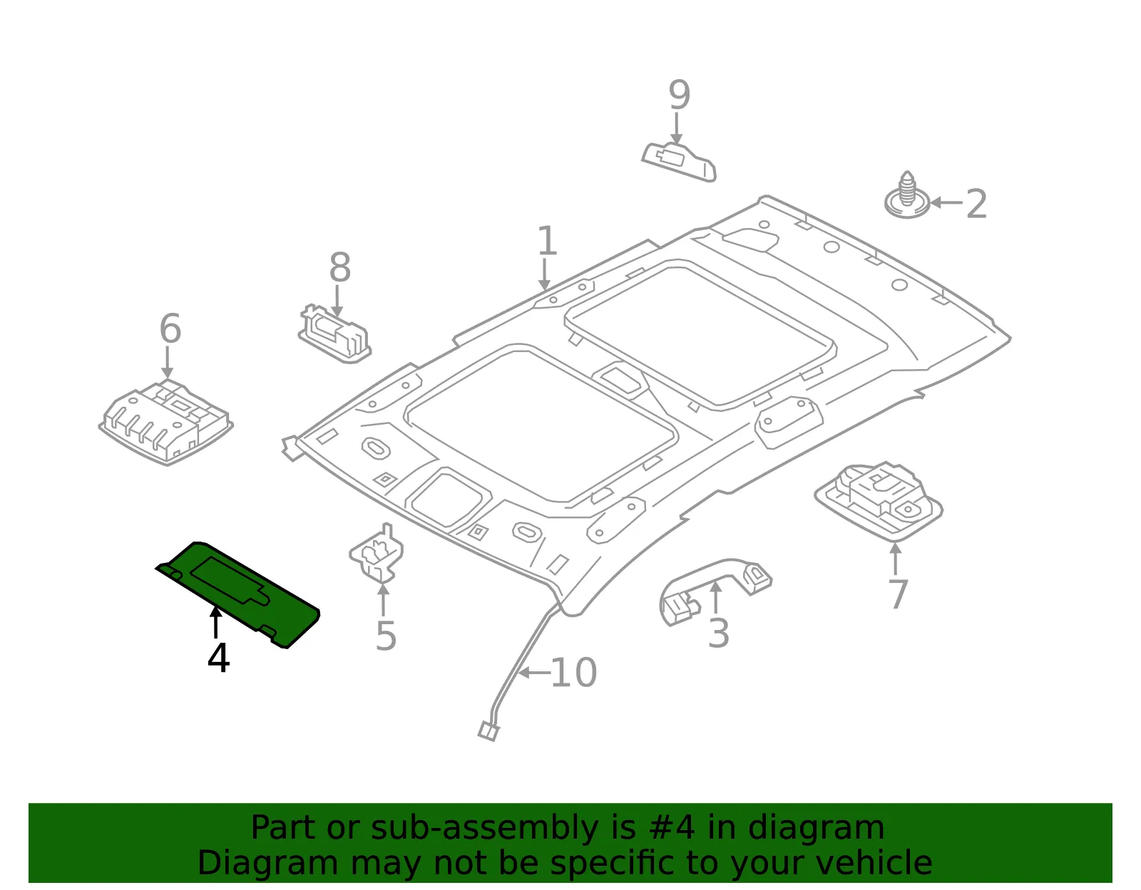 Sun-Visor - Driver's Side (LH) - Kia (85210-3W630ED) - view 2