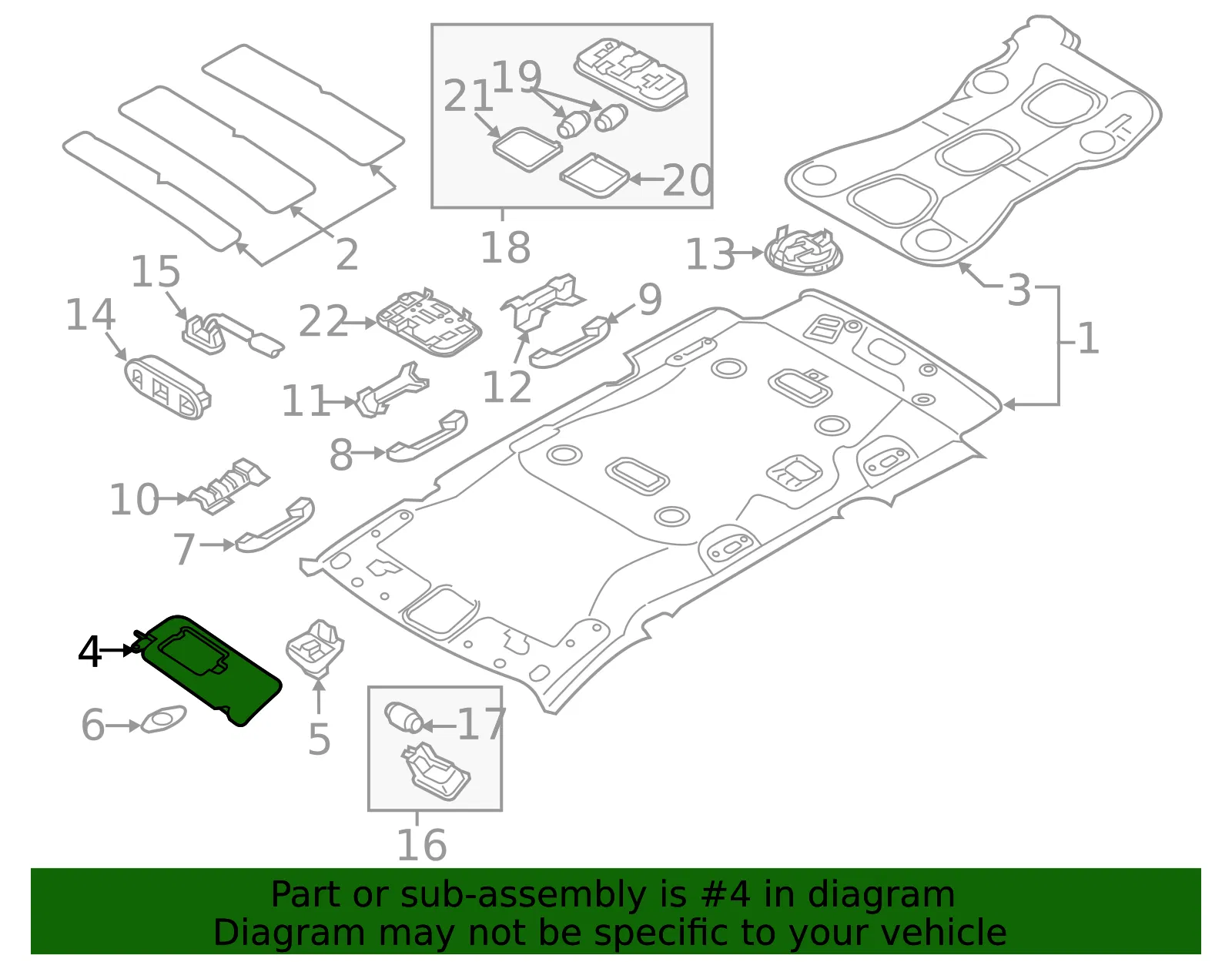 Sun-Visor - Driver's Side (LH) - Kia (85210-A9200DAA) - view 2