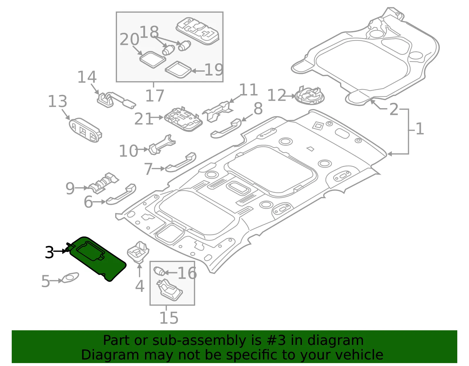 Sun-Visor - Driver's Side (LH) - Kia (85210-A9700DAA) - view 2