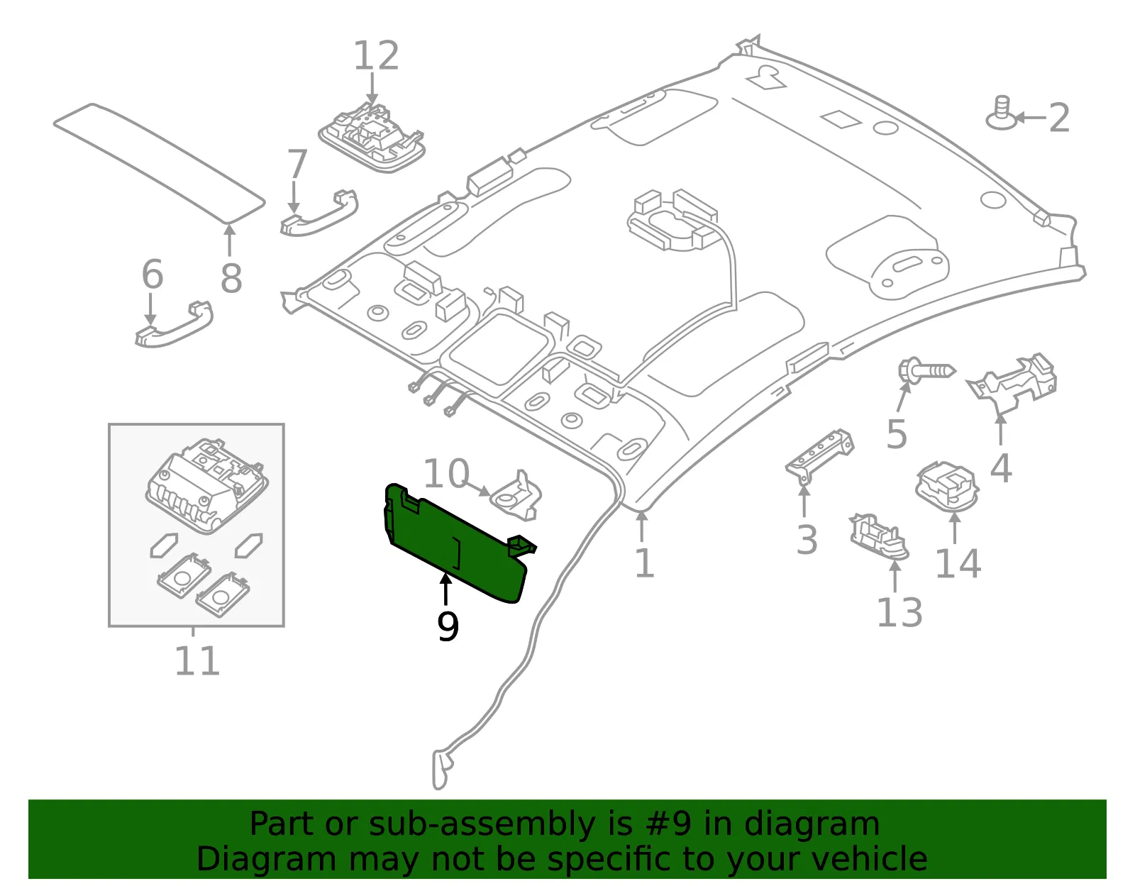 Sun-Visor - Driver's Side (LH) - Kia (85210-B0000ED) - view 2