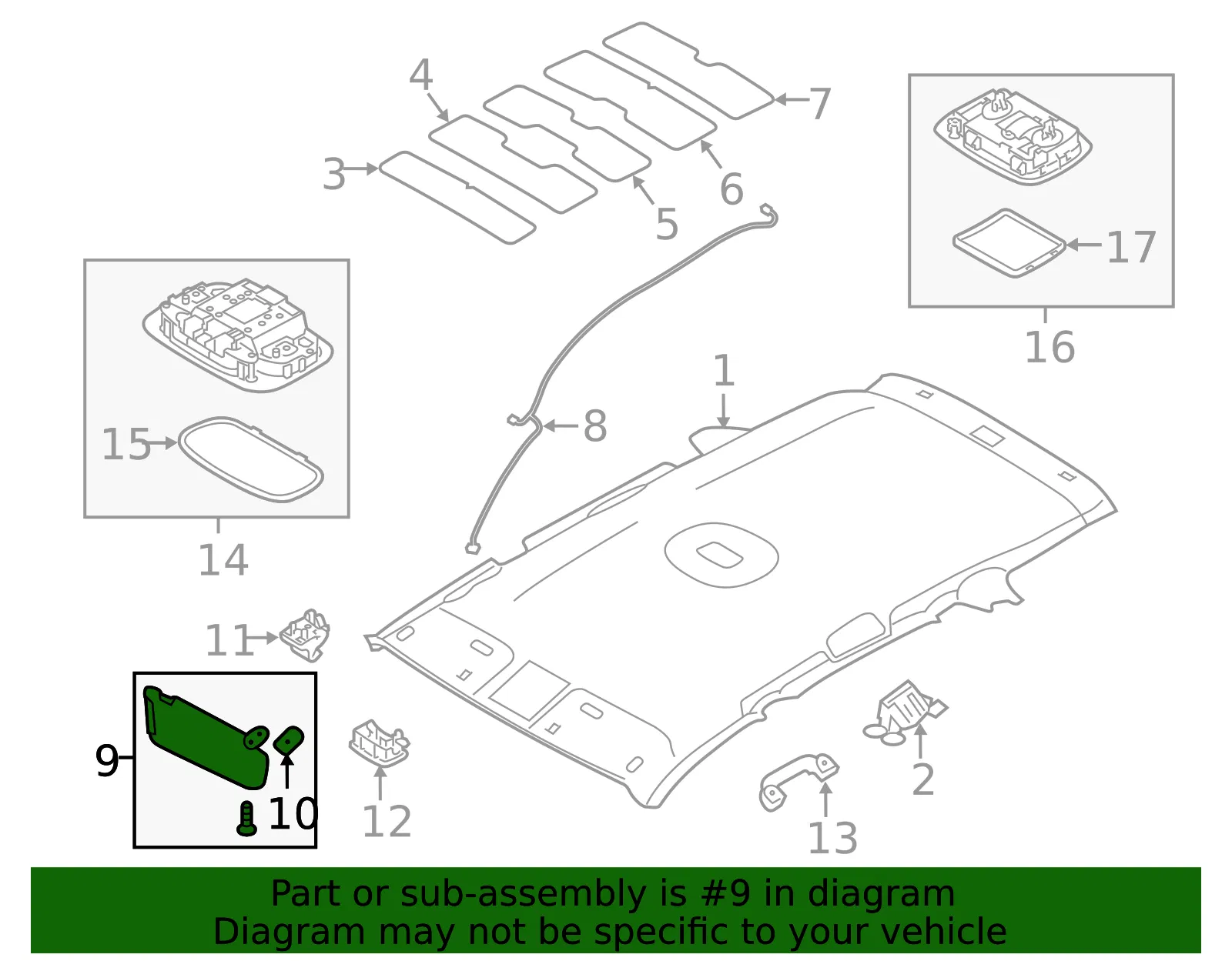 Sun-Visor - Driver's Side (LH) - Kia (85210-C6010BHH) - view 2
