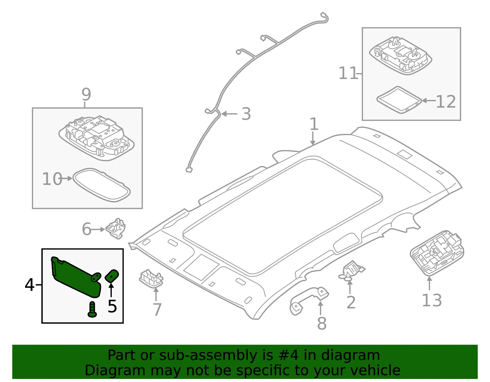 Sun Visor - Driver's Side (LH) - Kia (85210-C6510BHH) - view 2
