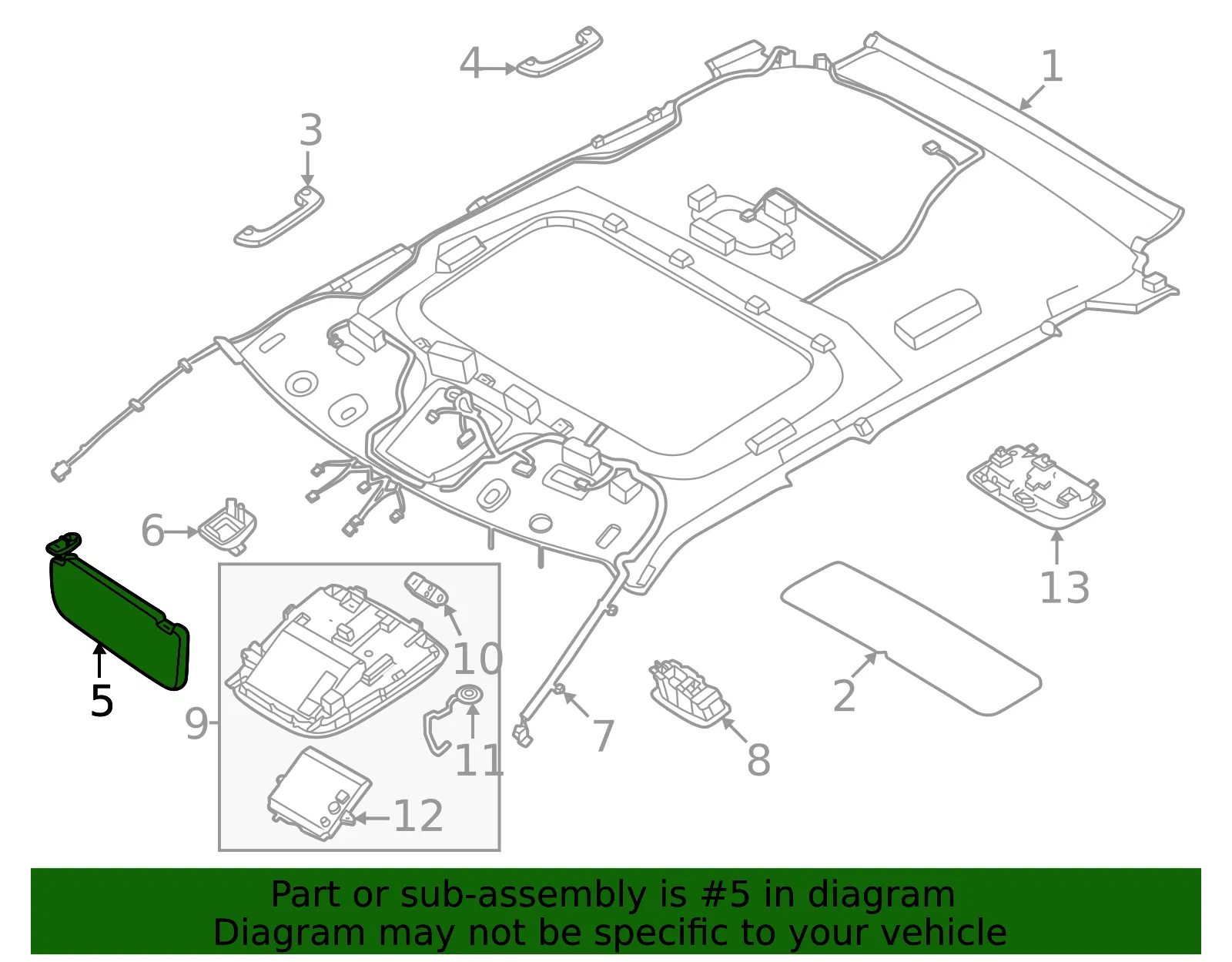 Sun-Visor - Kia (85210-CV510OFW) - view 2