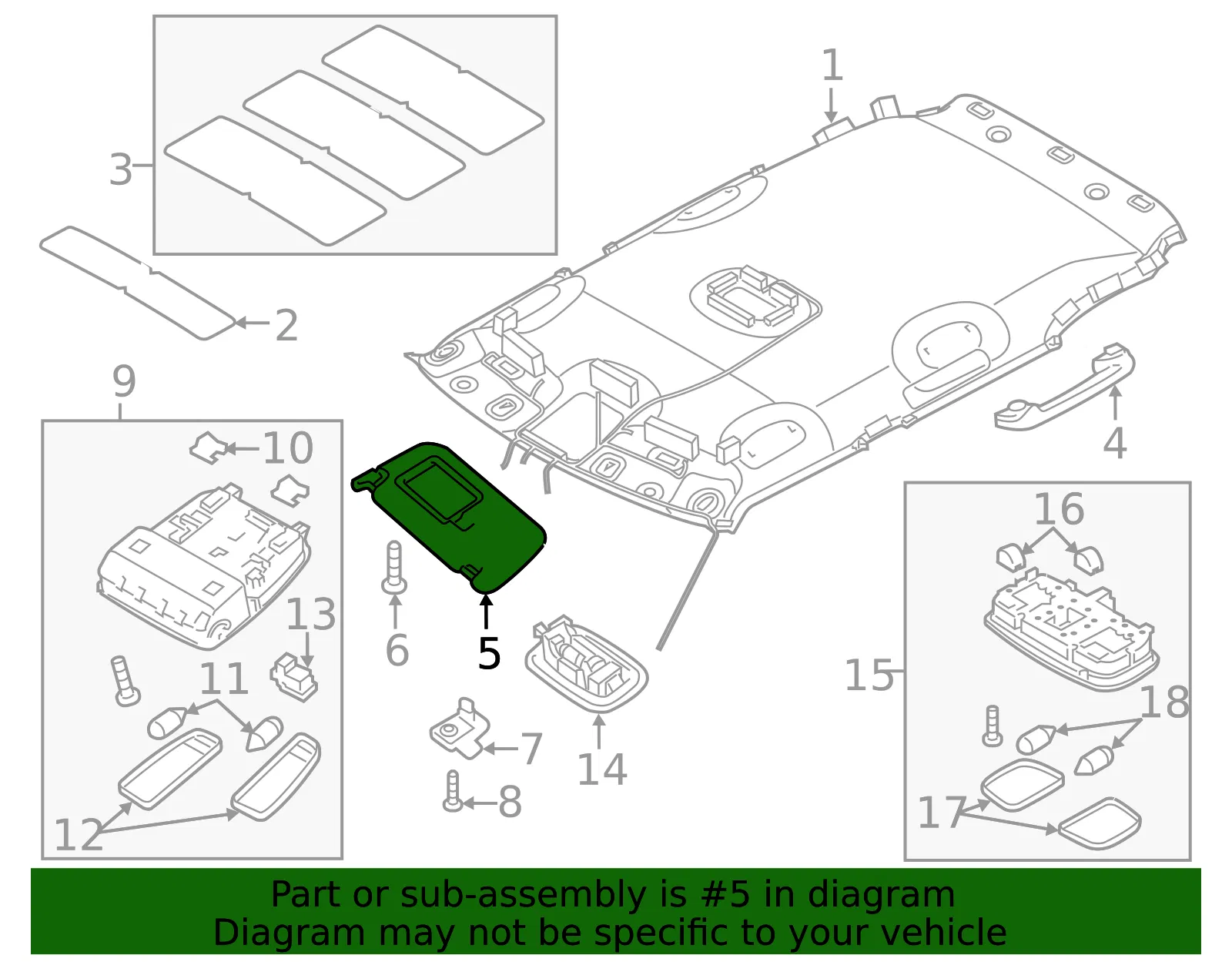 Sun-Visor - Driver's Side (LH) - Kia (85210-E4230BF3) - view 2