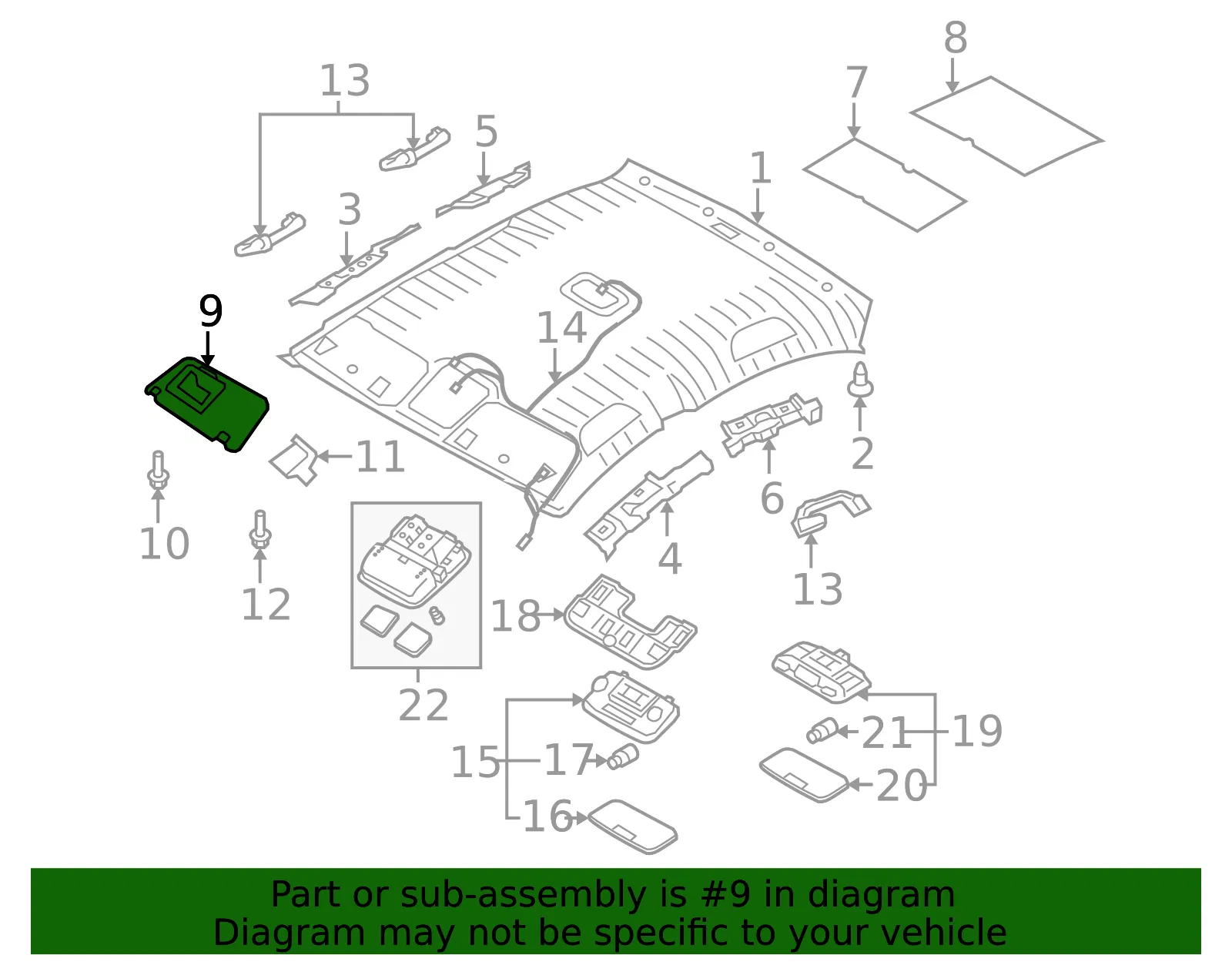 Sun-Visor - Passenger Side (RH) - Kia (85220-1G405RU) - view 2