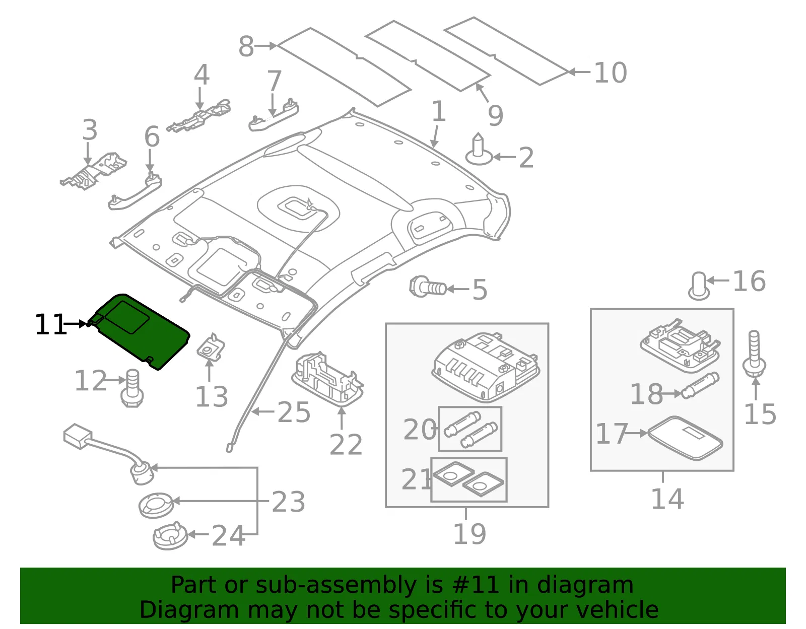Sun-Visor - Passenger Side (RH) - Kia (85220-1M3008OAS) - view 2