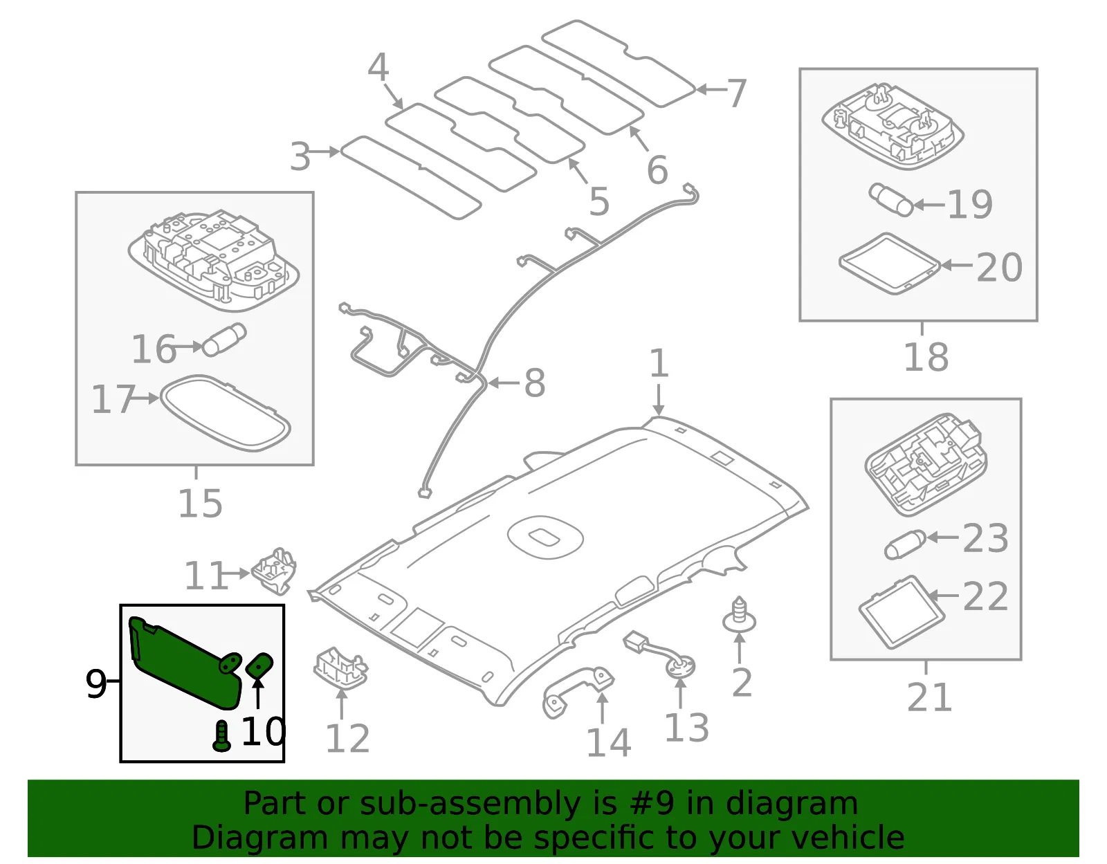 Sun-Visor - Passenger Side (RH) - Kia (85220-1U150UP) - view 2