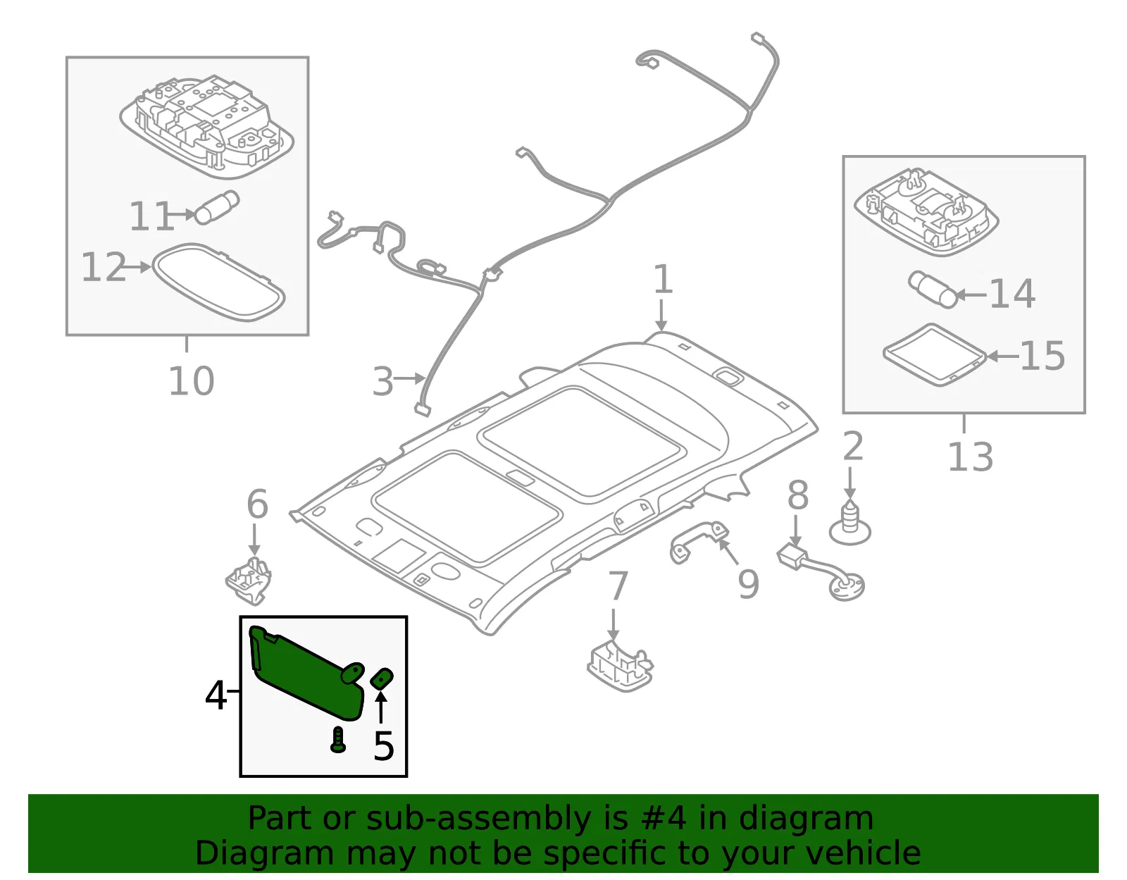 Sun-Visor - Passenger Side (RH) - Kia (85220-1U300H9) - view 2