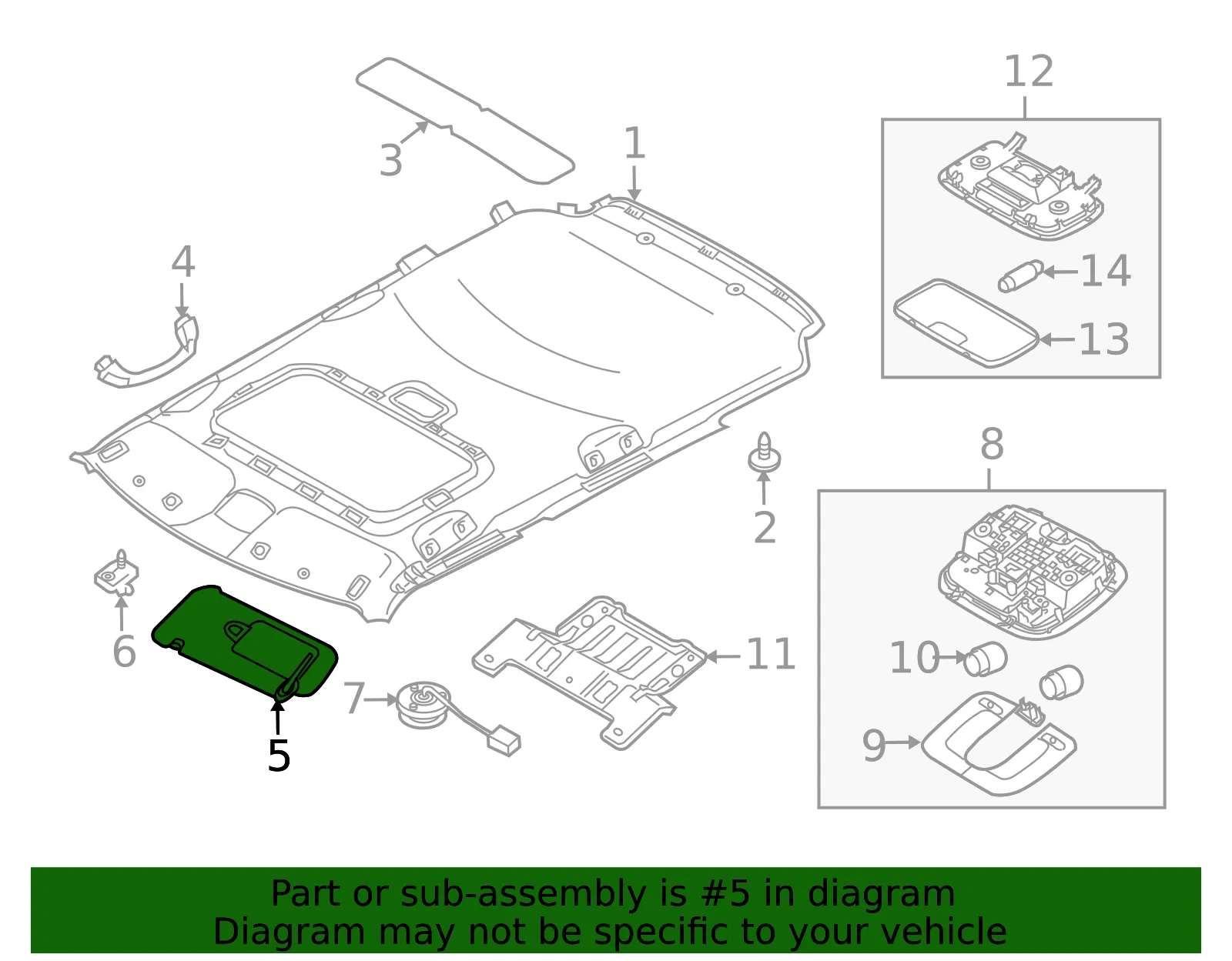 Sun-Visor - Passenger Side (RH) - Kia (85220-2K260QW) - view 2