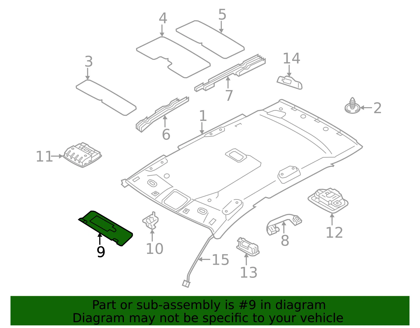 Sun-Visor - Passenger Side (RH) - Kia (85220-3W130ED) - view 2