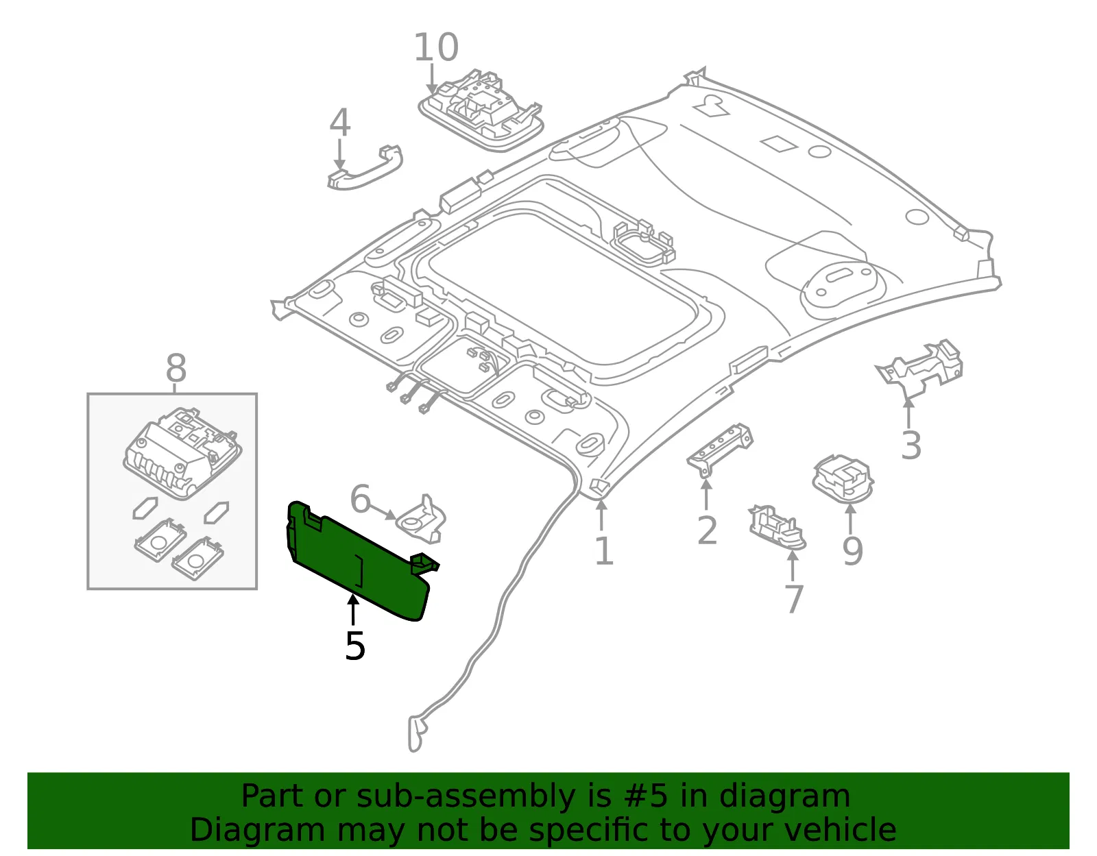 Sun-Visor - Passenger Side (RH) - Kia (85220-B0100WK) - view 2