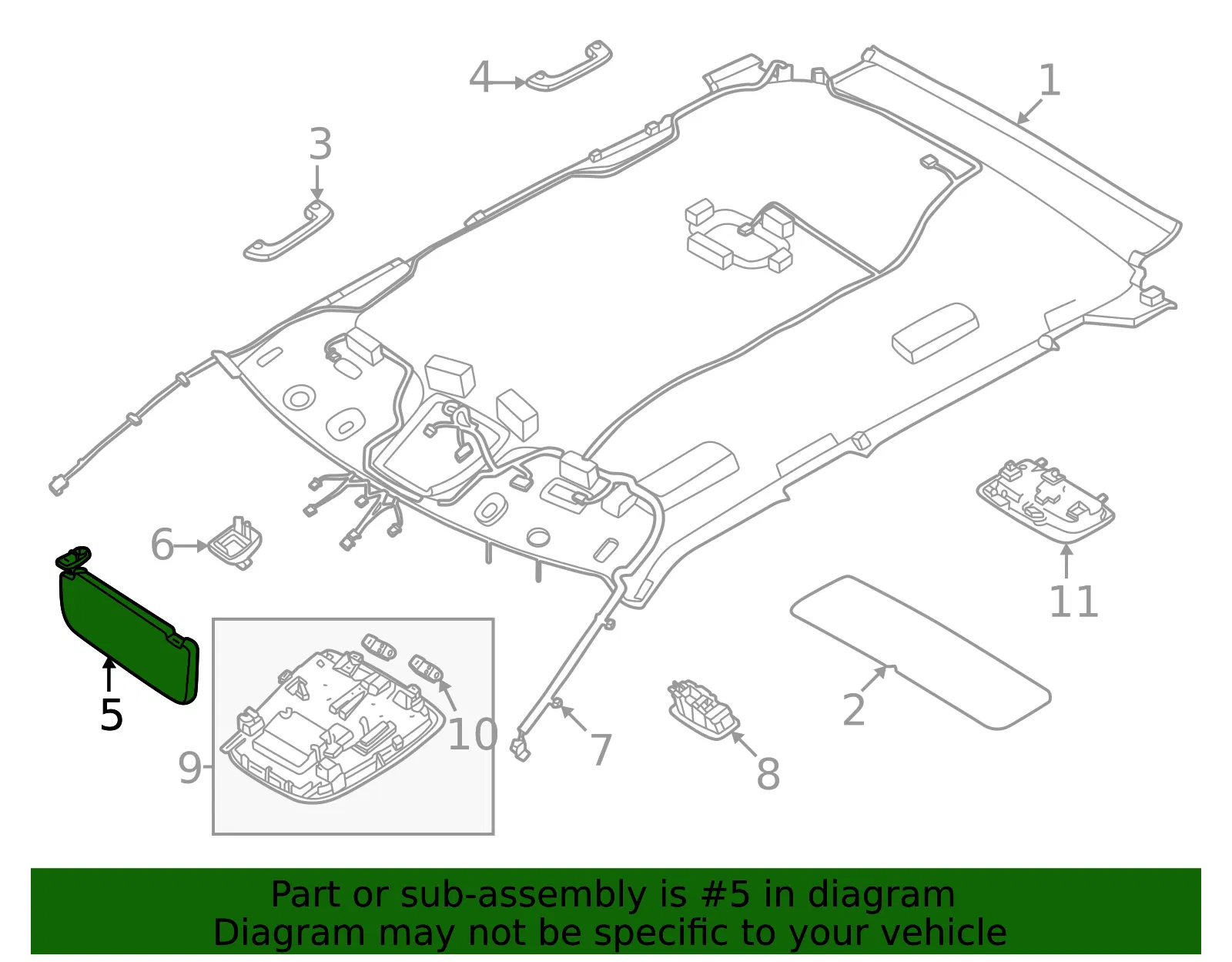 Sun-Visor - Kia (85220-CV010OFW) - view 2