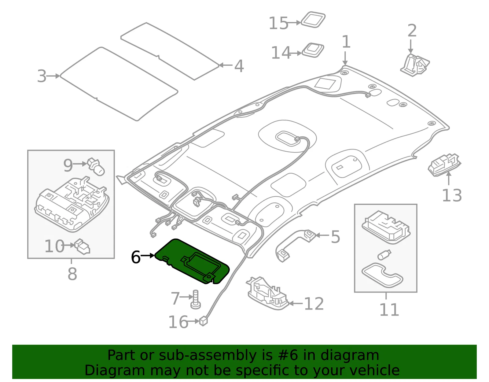 Sun-Visor - Passenger Side (RH) - Kia (85220-D9110WK) - view 2