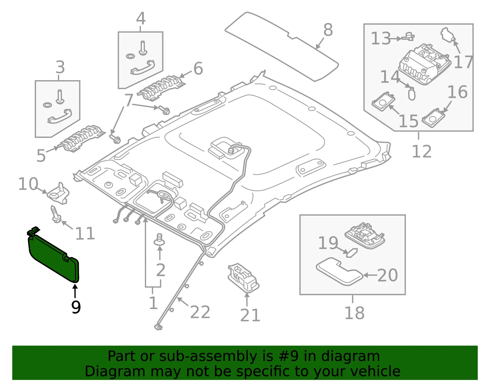 Sun-Visor - Kia (85220-M7410BGA) - view 2
